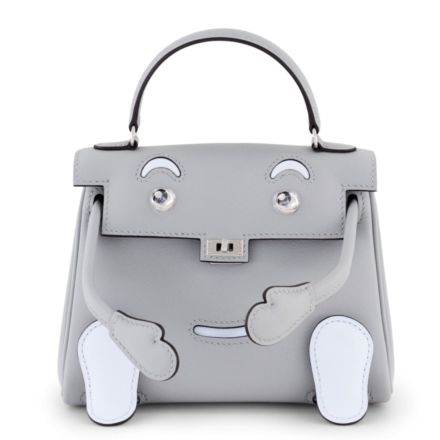 HERMÈS Kelly Doll Bleu Glacier/Bleu Brume Swift leather Palladium hardware
