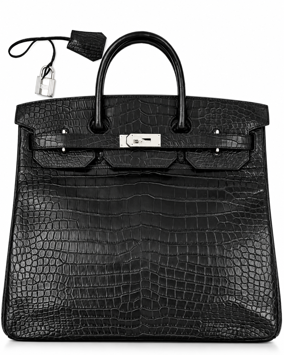 Hermès HAC 40 in Crocodile Palladium Hardware