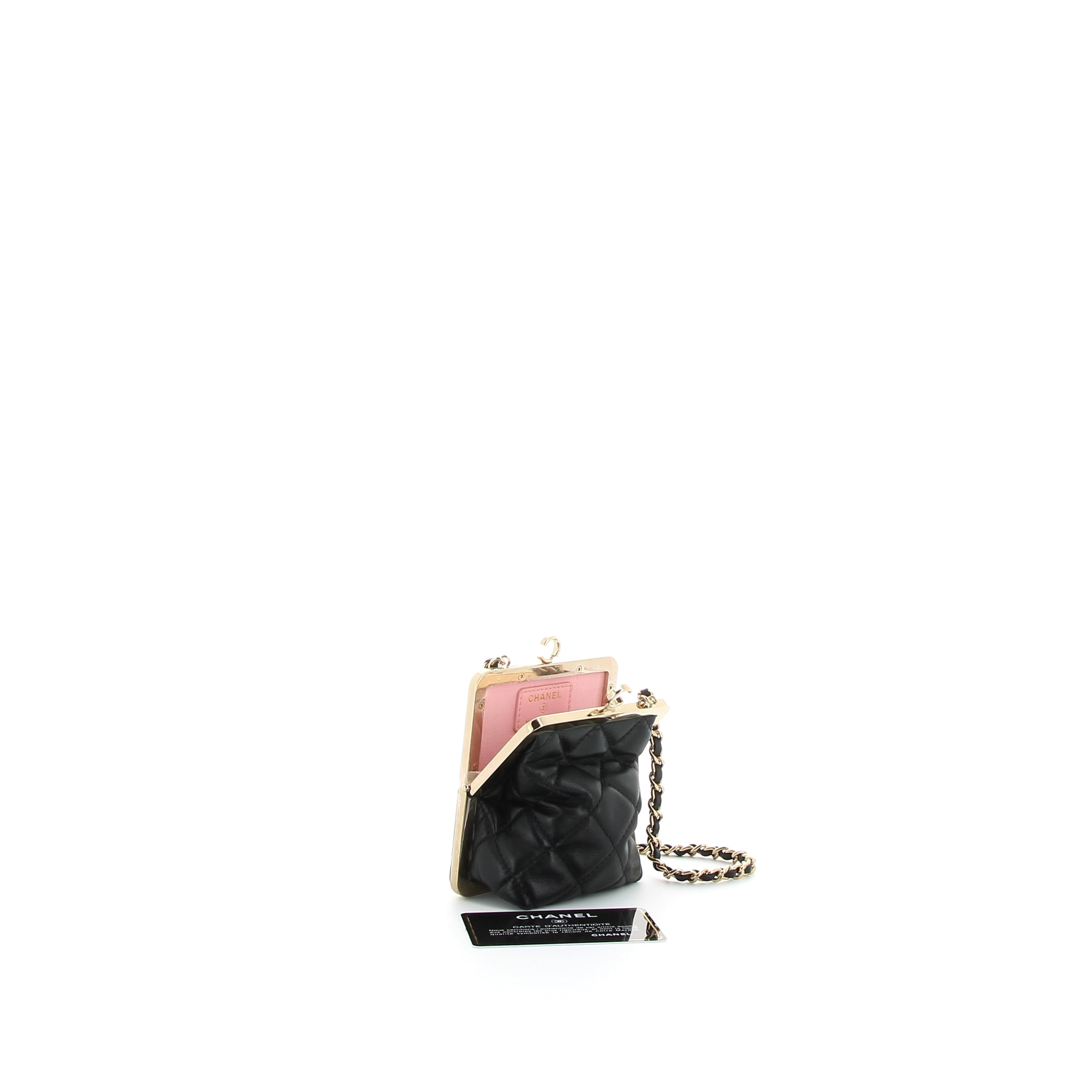 CHANEL Black and Gold Baguette Bag