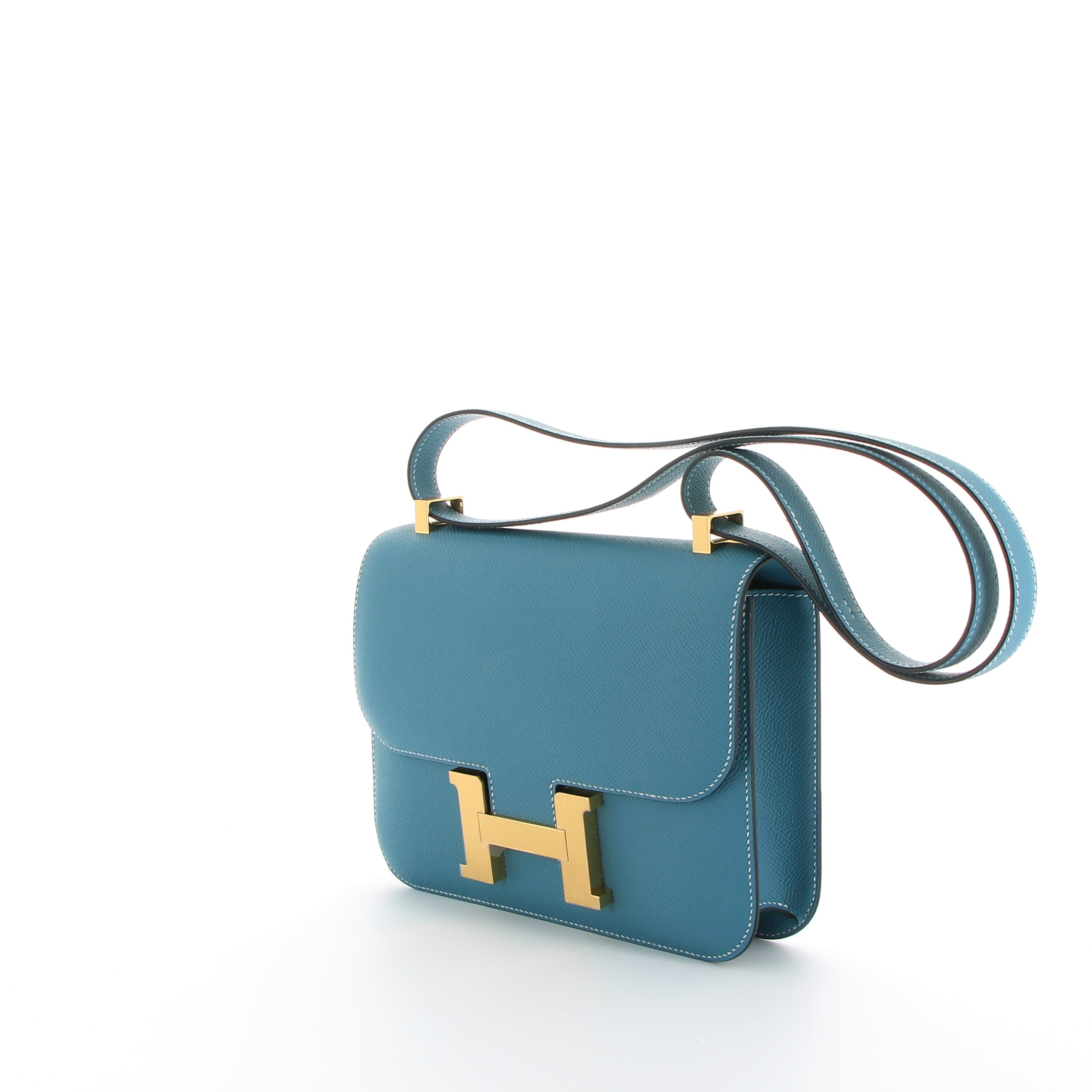 Hermès Constance 24cm in Bleu Jean Epsom Leather with Gold Hardware