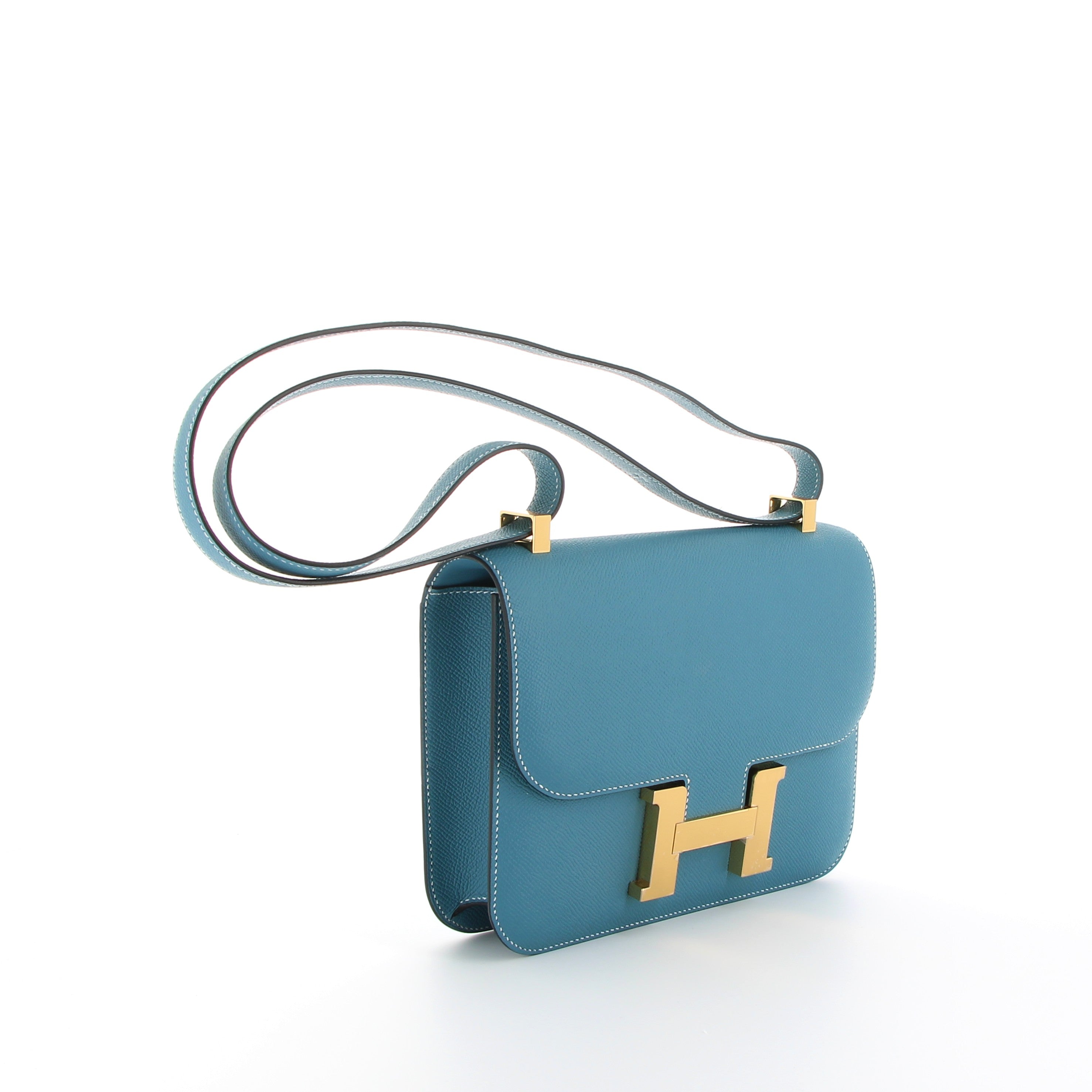 Hermès Constance 24cm in Bleu Jean Epsom Leather with Gold Hardware