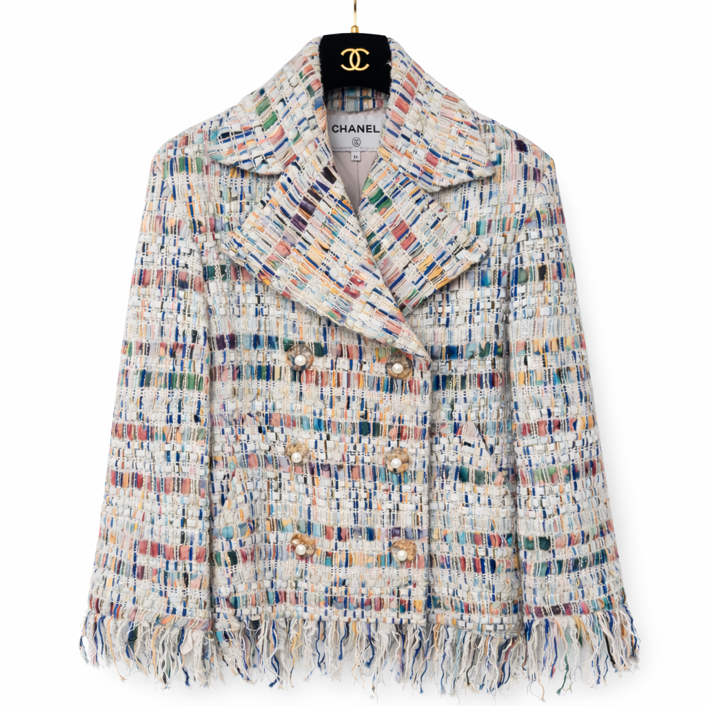 CHANEL Multicolour Tweed Jacket Size FR 34
