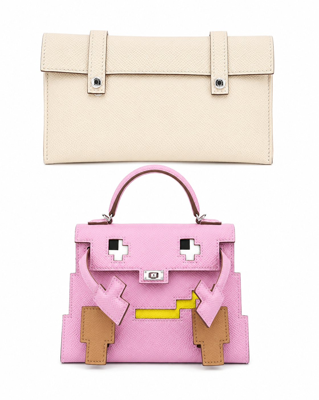 Hermès Picto Kelly Doll Mauve Sylvestre Epsom Leather Palladium Hardware Limited Edition