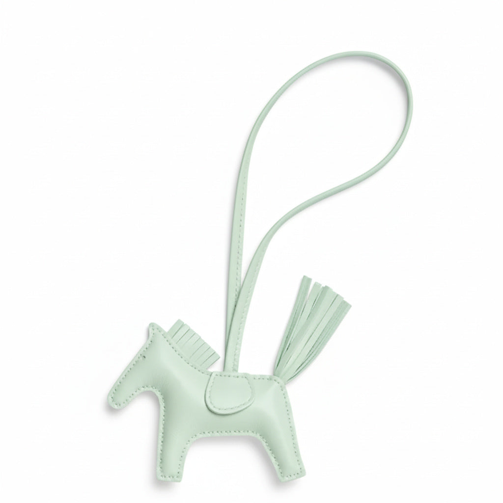 HERMES Rodeo Charm Vert Fizz Cuir Agneau Milo