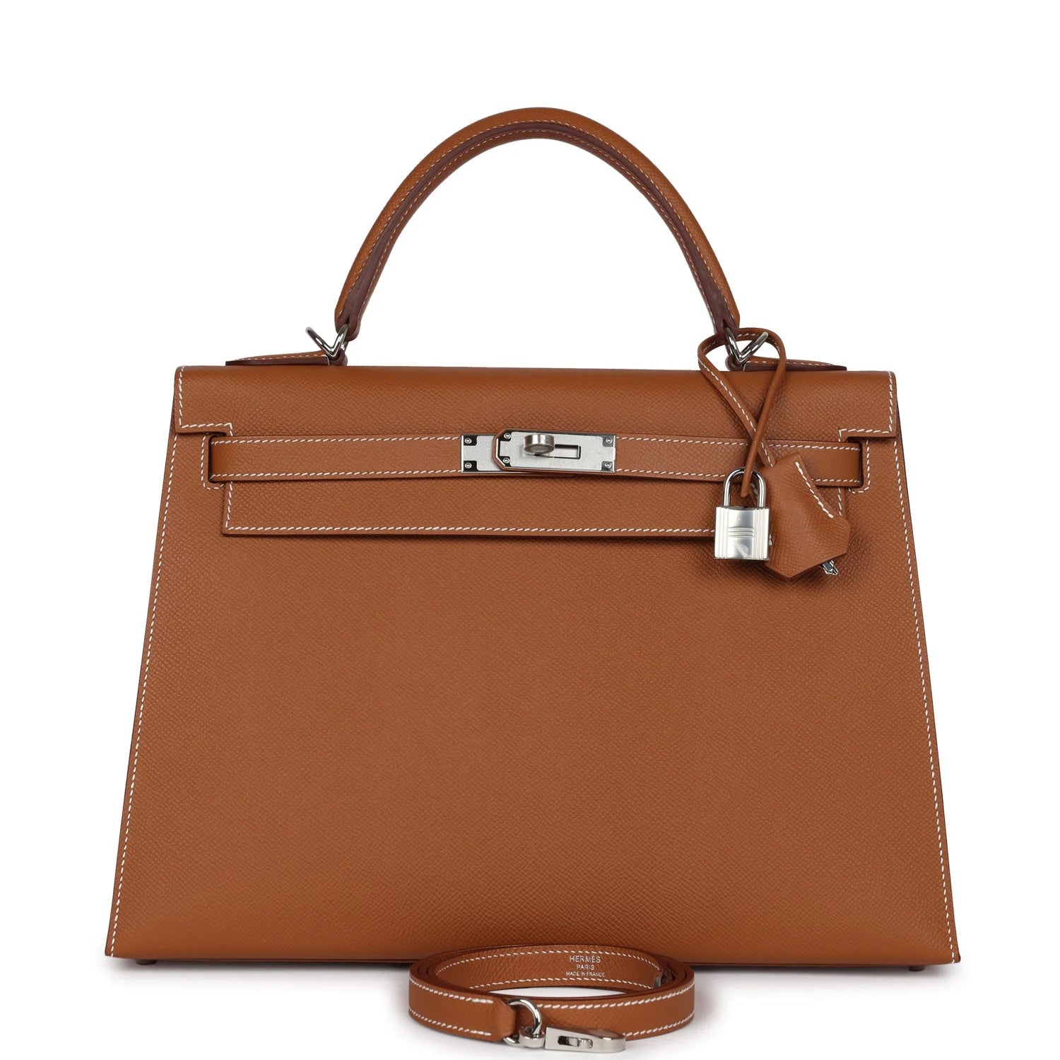 HERMES Kelly 32 Gold Epsom Palladium Hardware