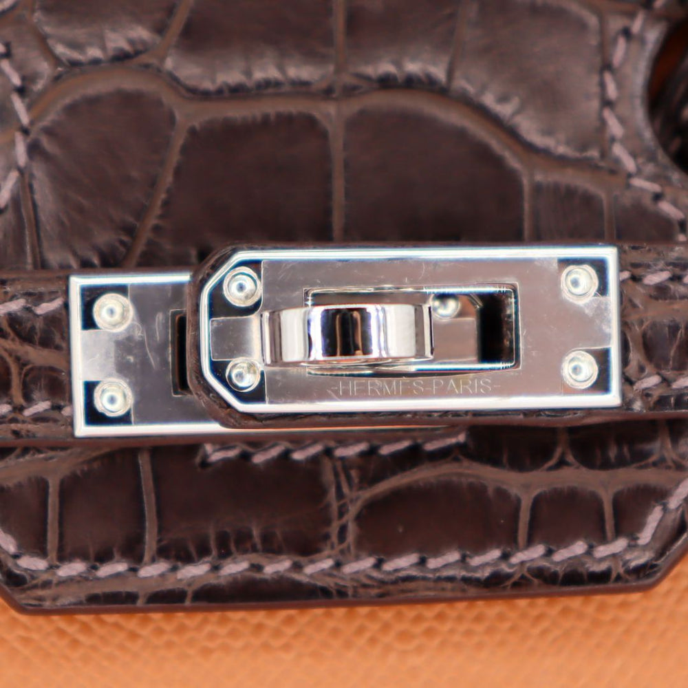 HERMÈS Birkin 20 Sellier Faubourg House Day Brown Palladium Hardware