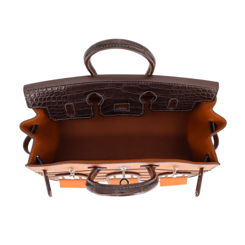 HERMÈS Birkin 20 Sellier Faubourg House Day Brown Palladium Hardware