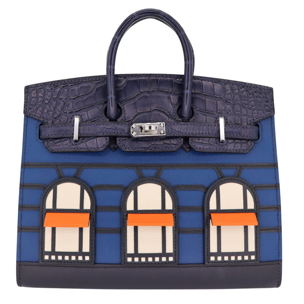 HERMÈS Birkin 20 Sellier Faubourg House Night Palladium Hardware