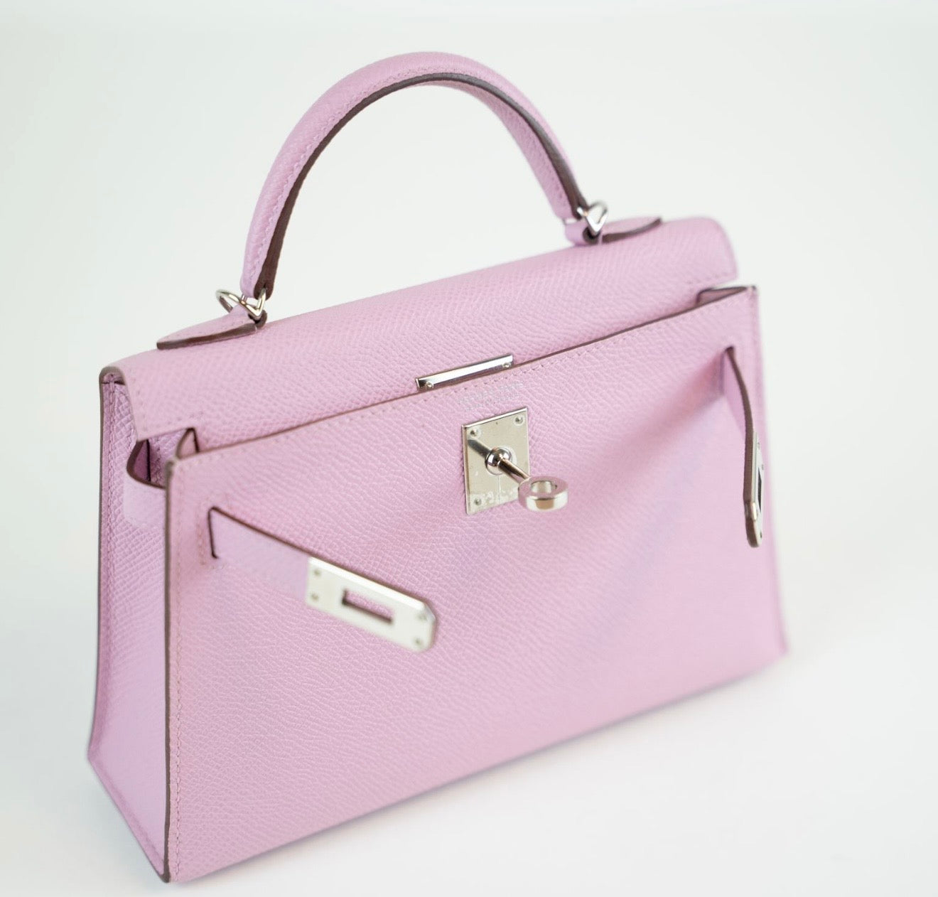 Hermès Mini Kelly 20 Mauve Sylvestre Epsom leather with Palladium Hardware