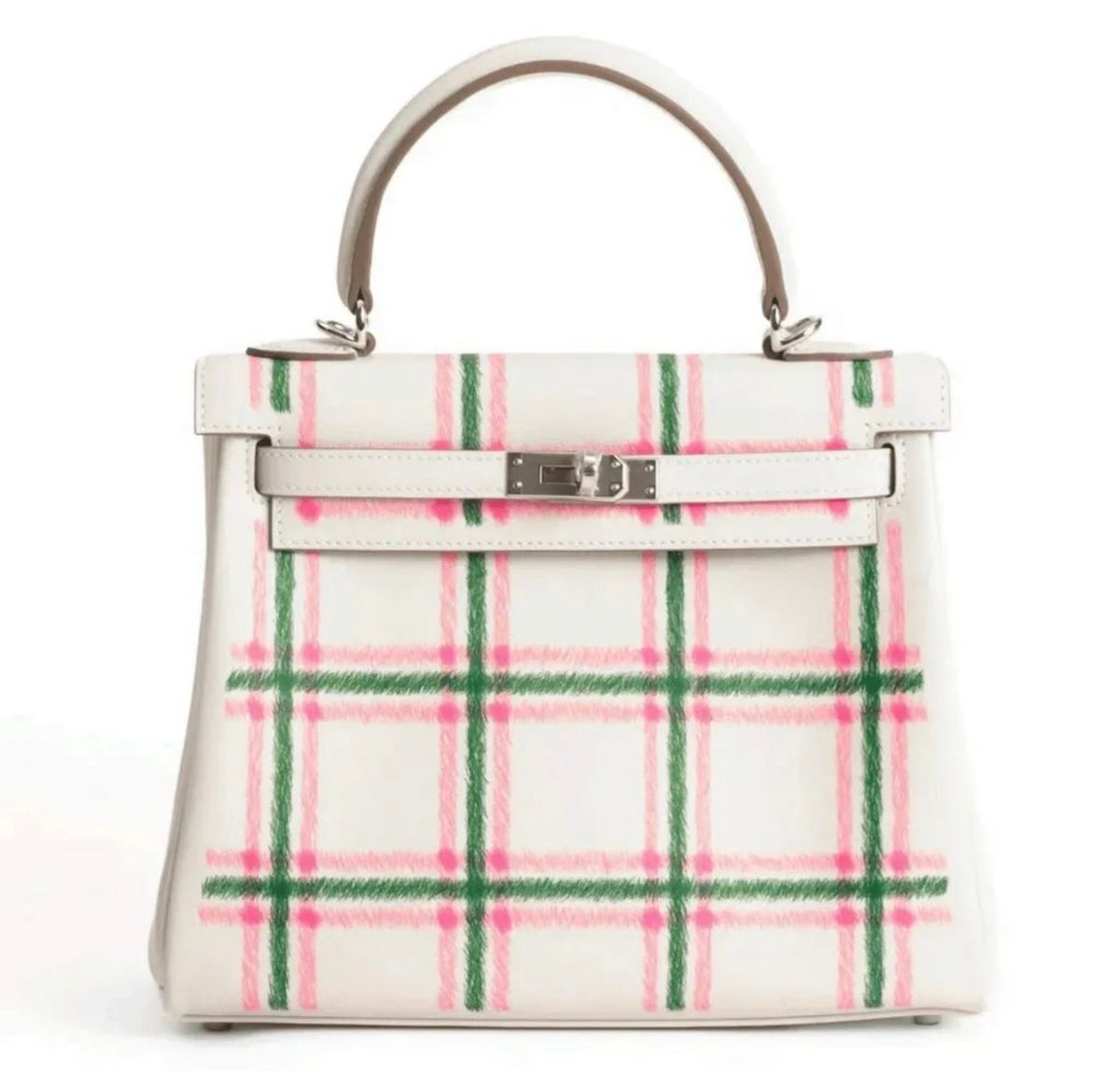 Hermès Kelly 25 Tartan Light with Palladium Hardware