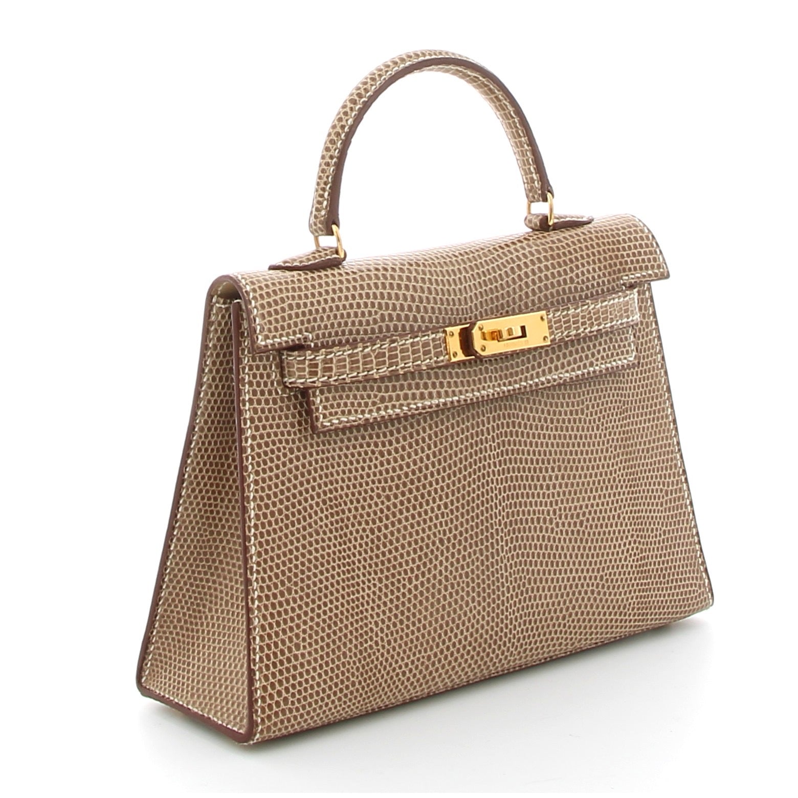 Hermès Kelly 15 Lizard Grey GHW – Vintage 1993