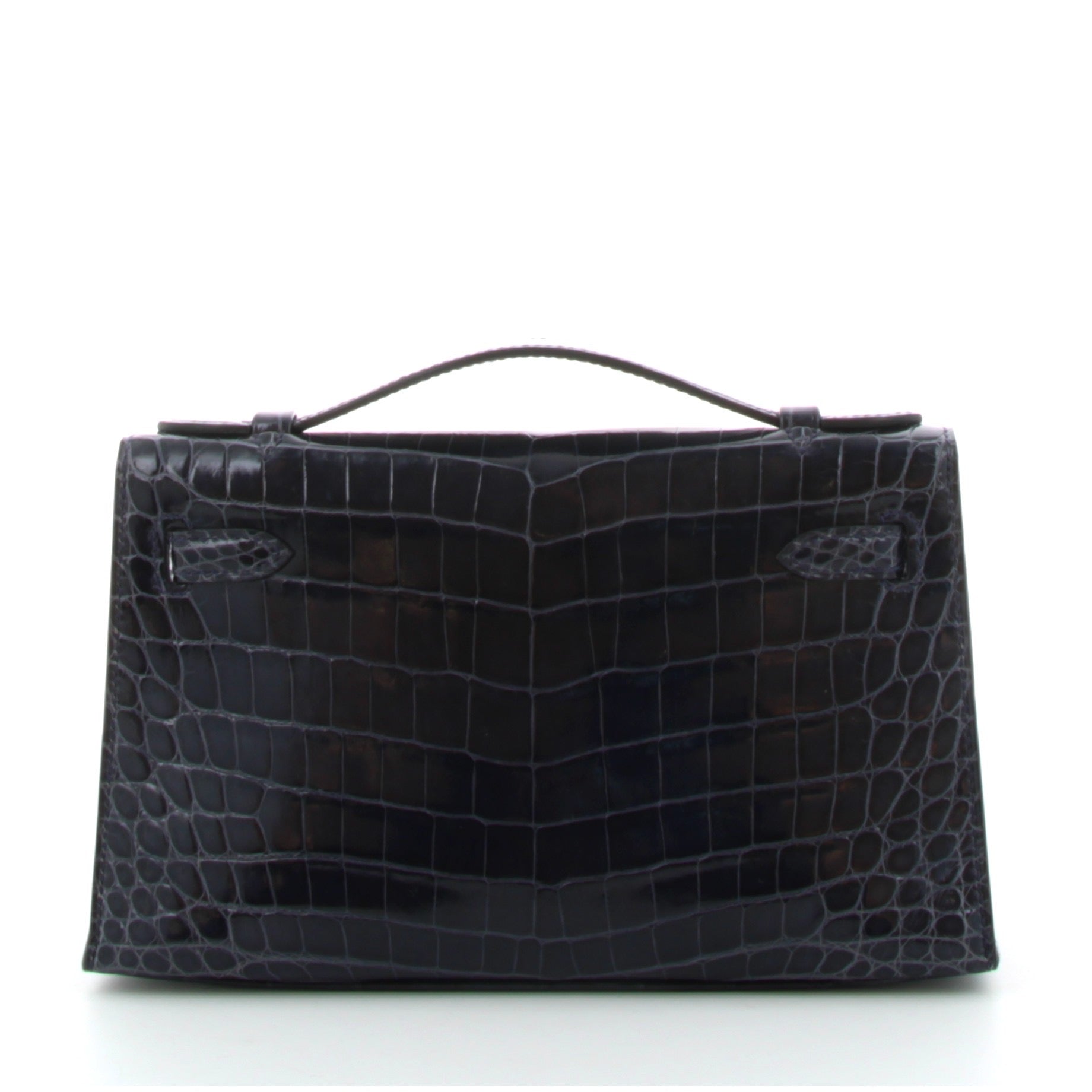 Hermès Kelly Pochette Niloticus Crocodile Bleu Abysse GHW 2011