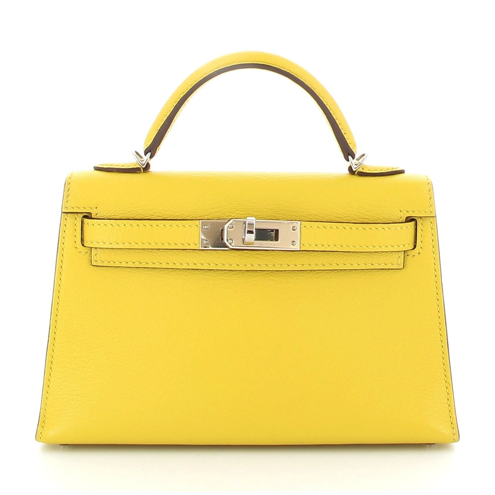 Hermès Kelly 20 Sellier Verso – Jaune Naples / Beton Chevre Leather | U Stamp