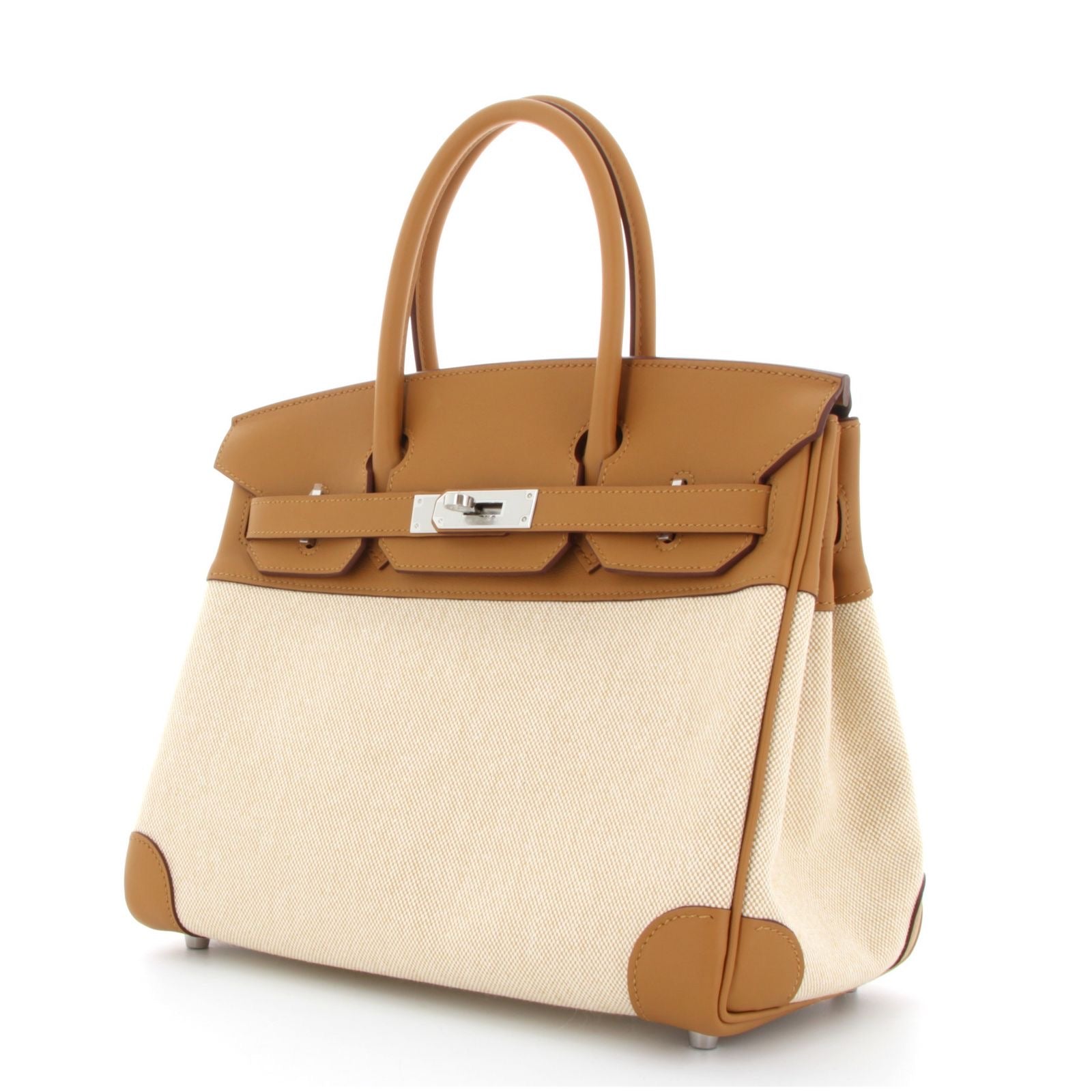 Hermès Birkin 30 – Toile & Swift Sesame Palladium Hardware G Stamp 2026
