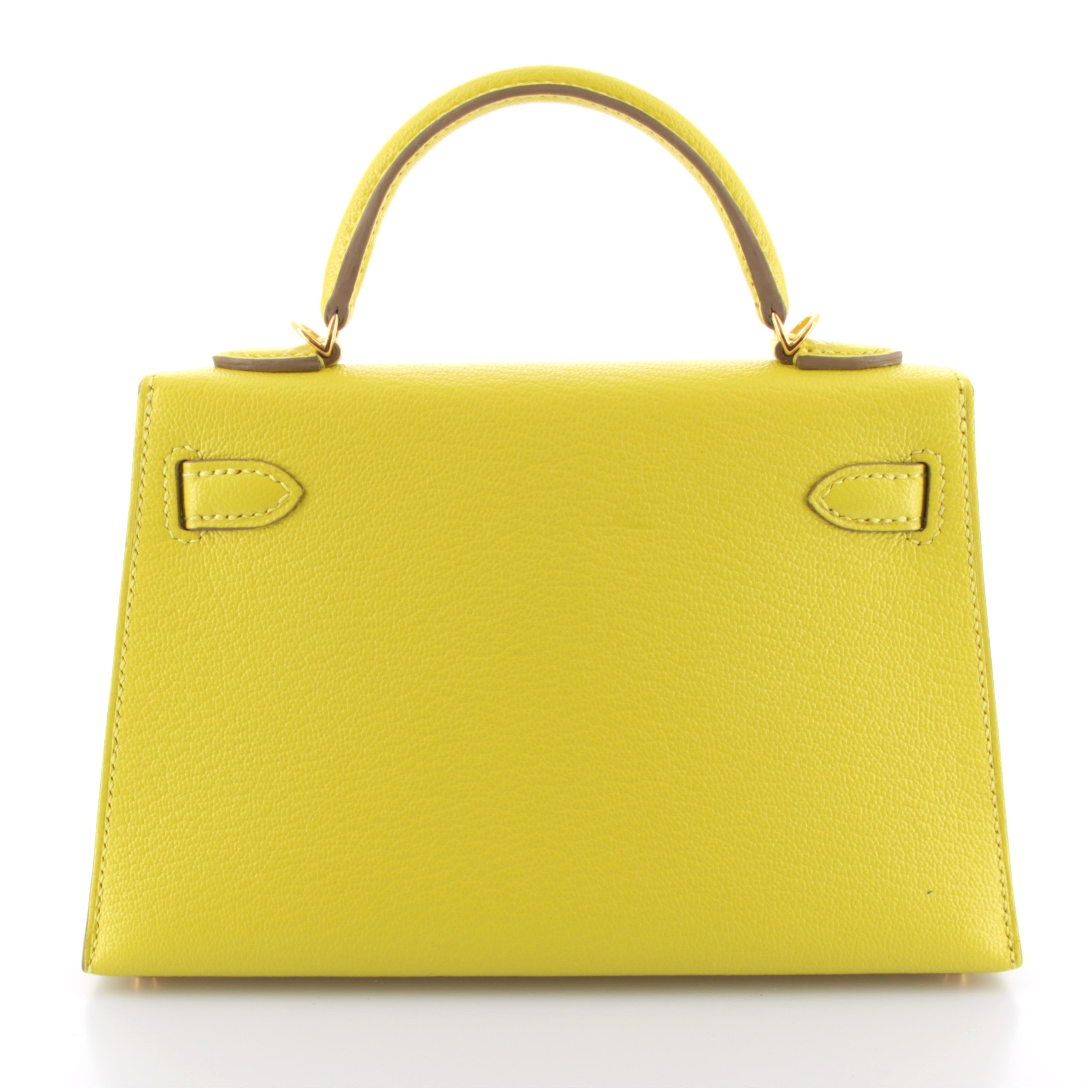 HERMES Kelly 20 HSS Lime Chevre Mysore Verso Vert Cypress Gold Hardware