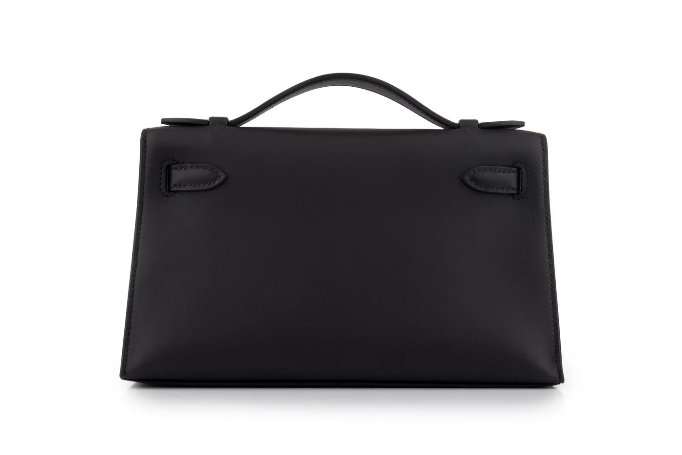 HERMES Kelly Pochette Noir Swift Gold Hardware