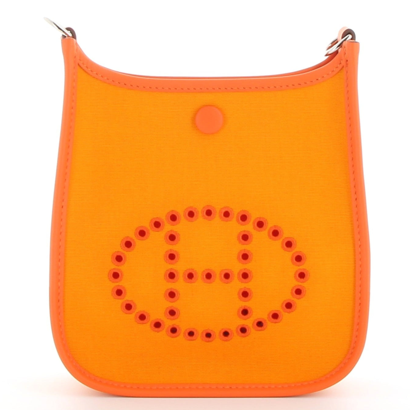 HERMÈS Mini Evelyne Neo Orange Swift/Canvas Palladium hardware