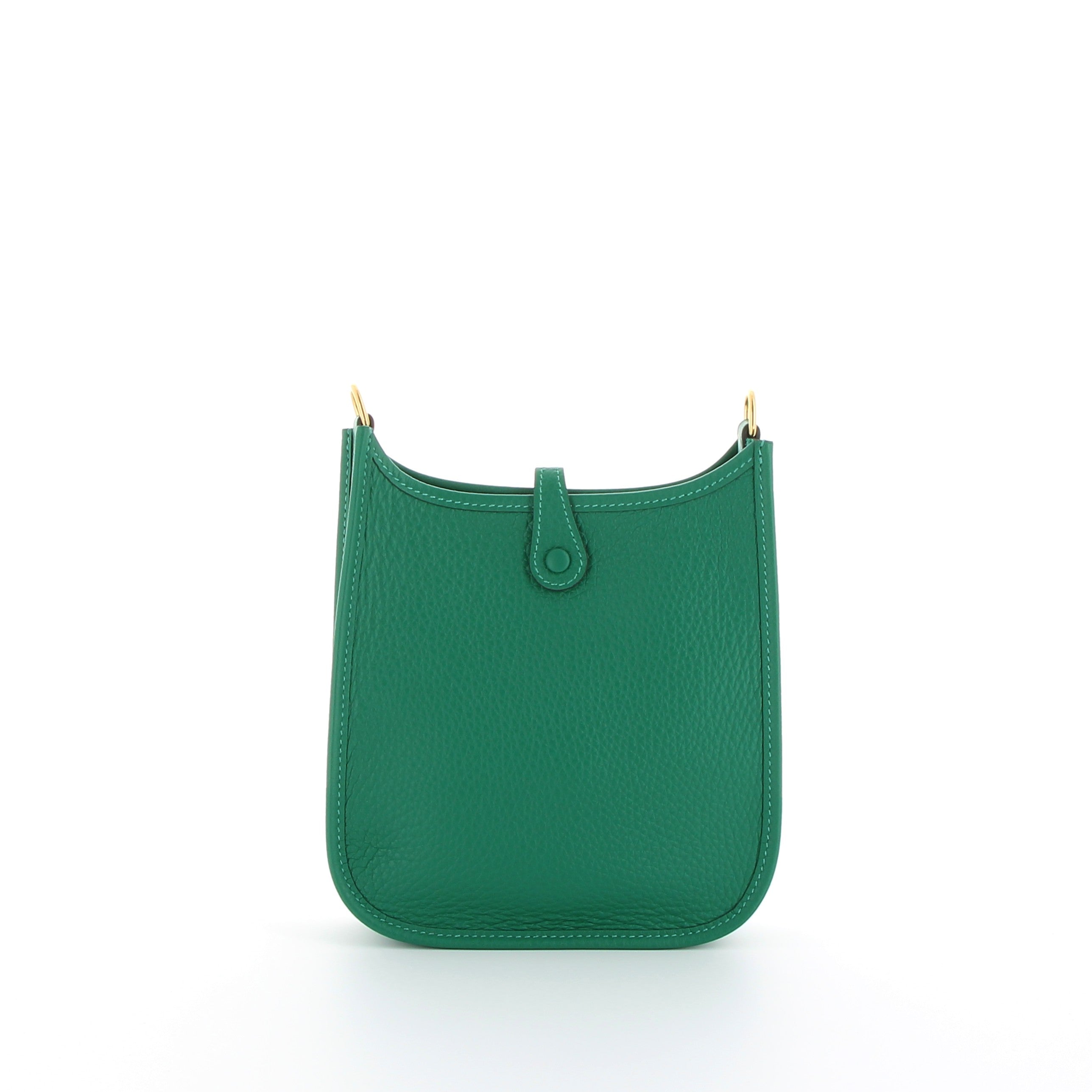 Hermès Mini Evelyne 16cm in Vert Vertigo Taurillon Clemence with Gold Hardware