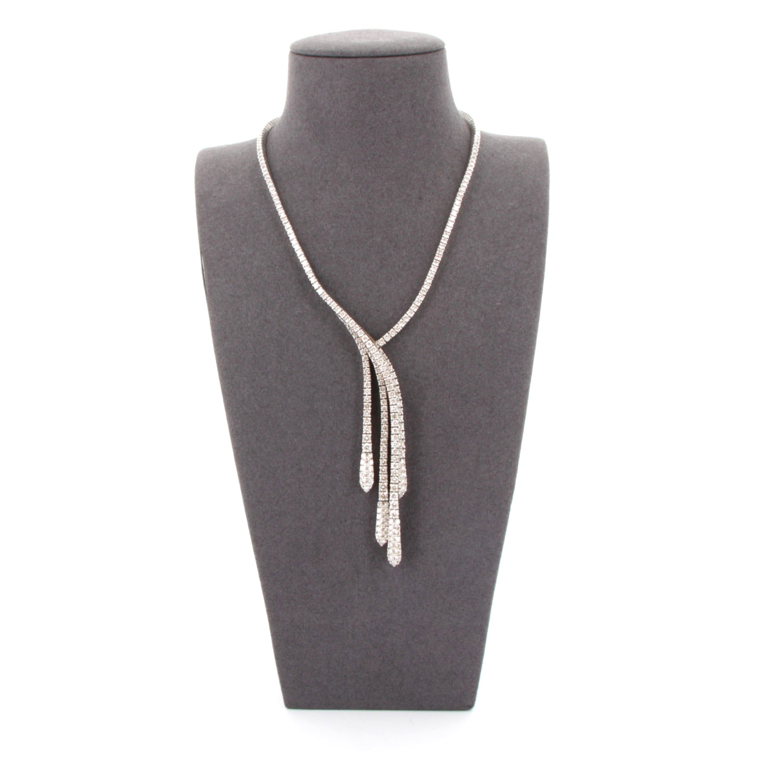Damiani 33 Carat White Gold Necklace & Earrings