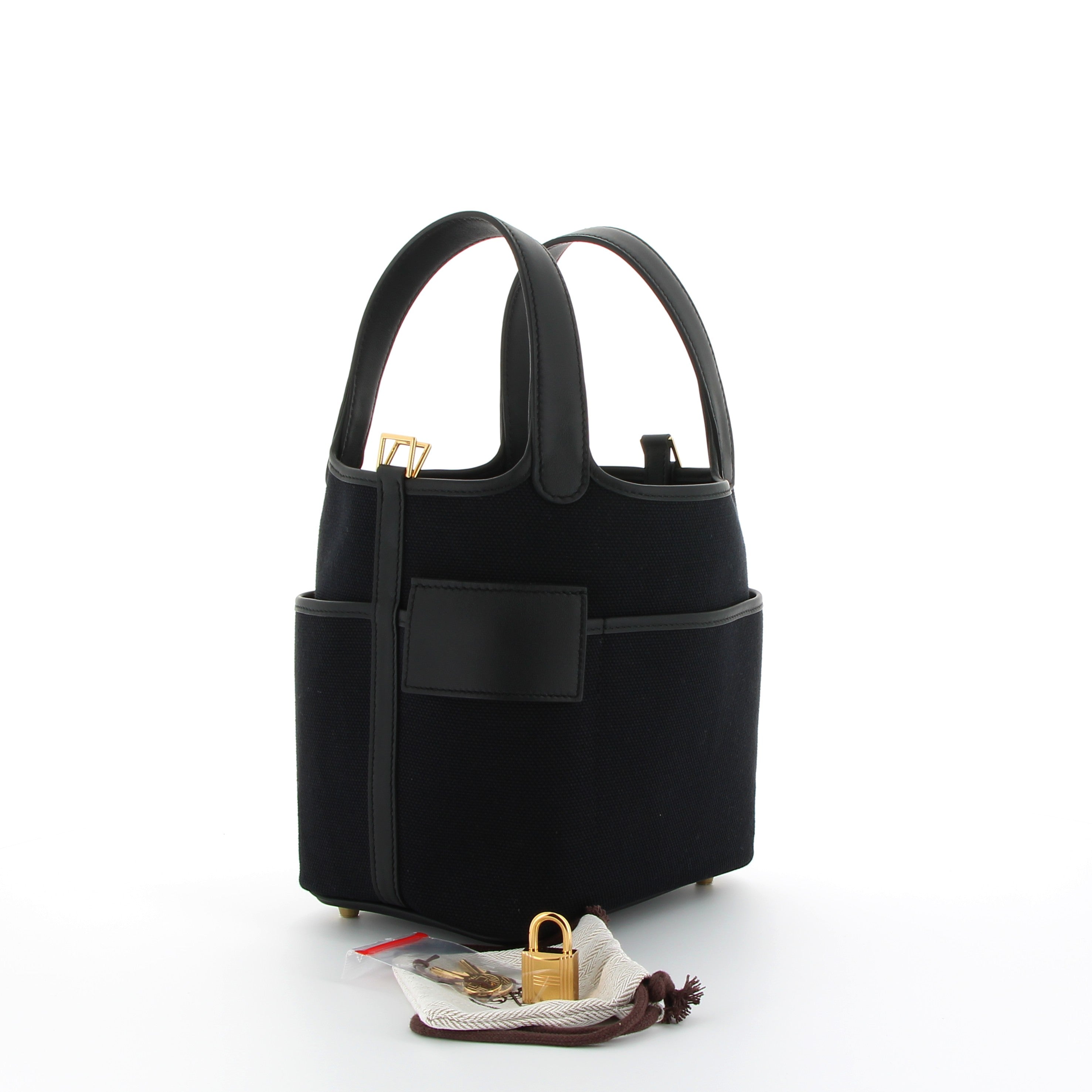 Hermès Picotin 18cm in Black Crago with Gold Hardware