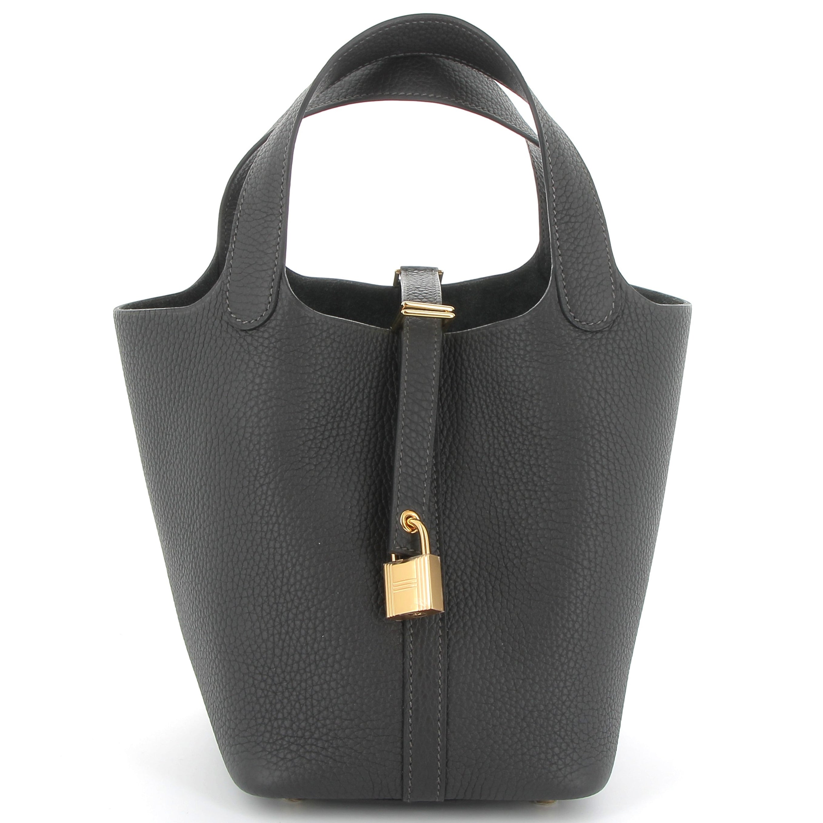 HERMES Picotin 18 Dark Bronze Taurillon Clemence Gold Hardware