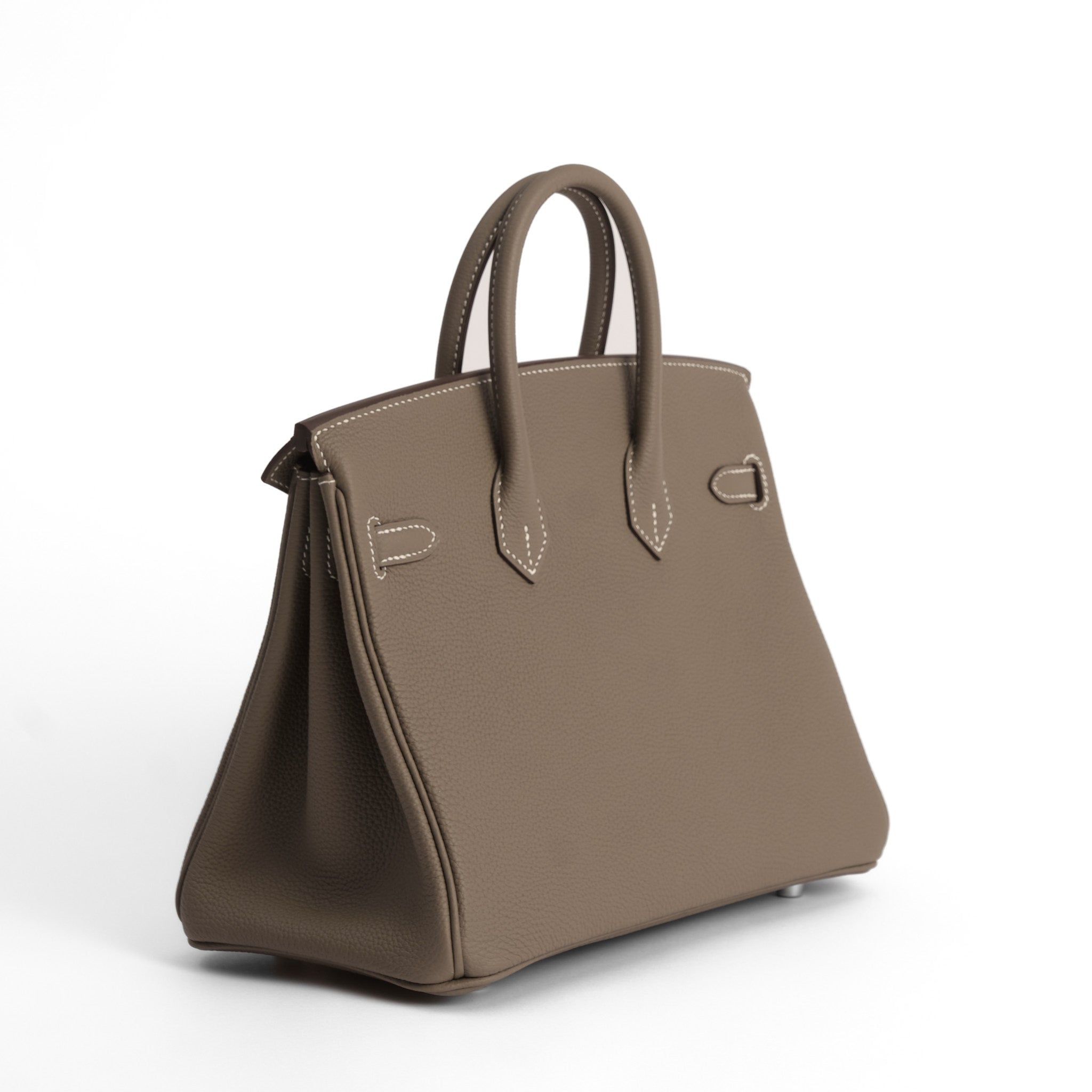 HERMES Birkin 25 Etoupe Togo Leather Brushed Palladium Hardware