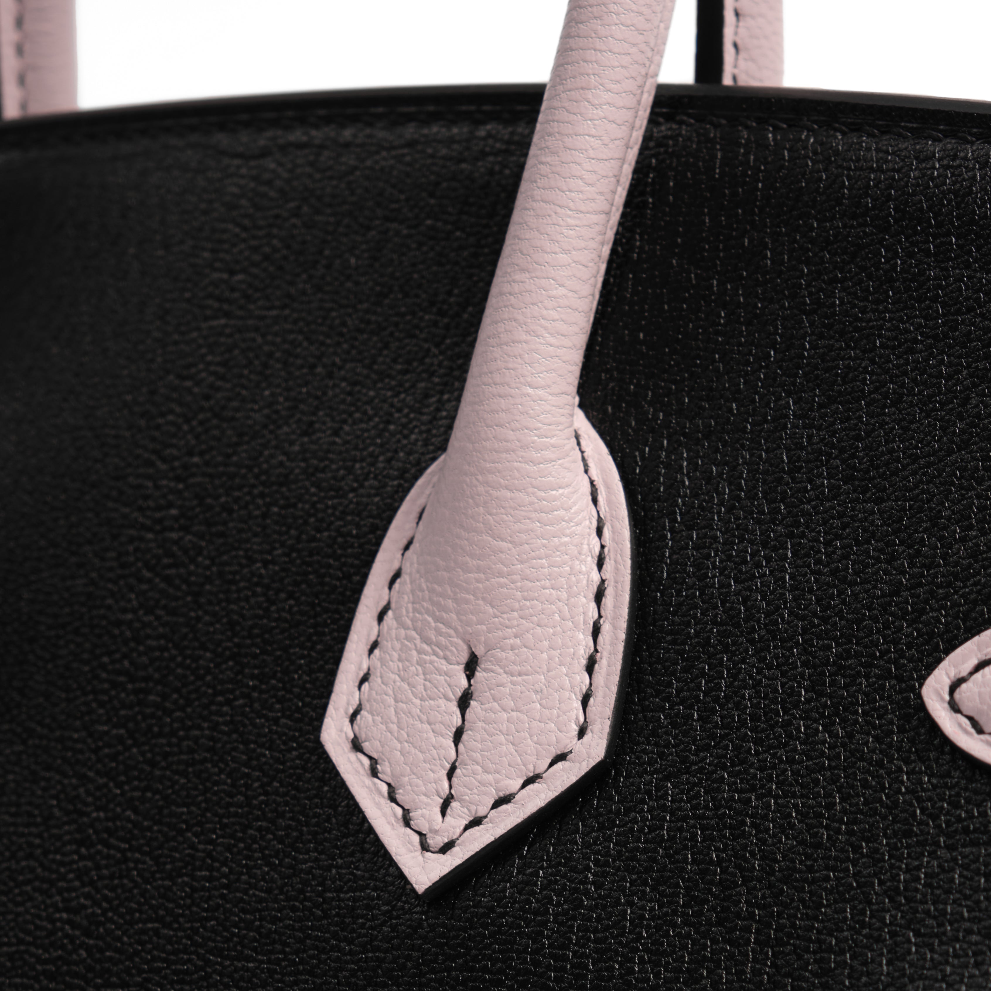 HERMES Birkin 25 HSS Noir / Rose Sakura Veau and Chèvre Leather Palladium Hardware