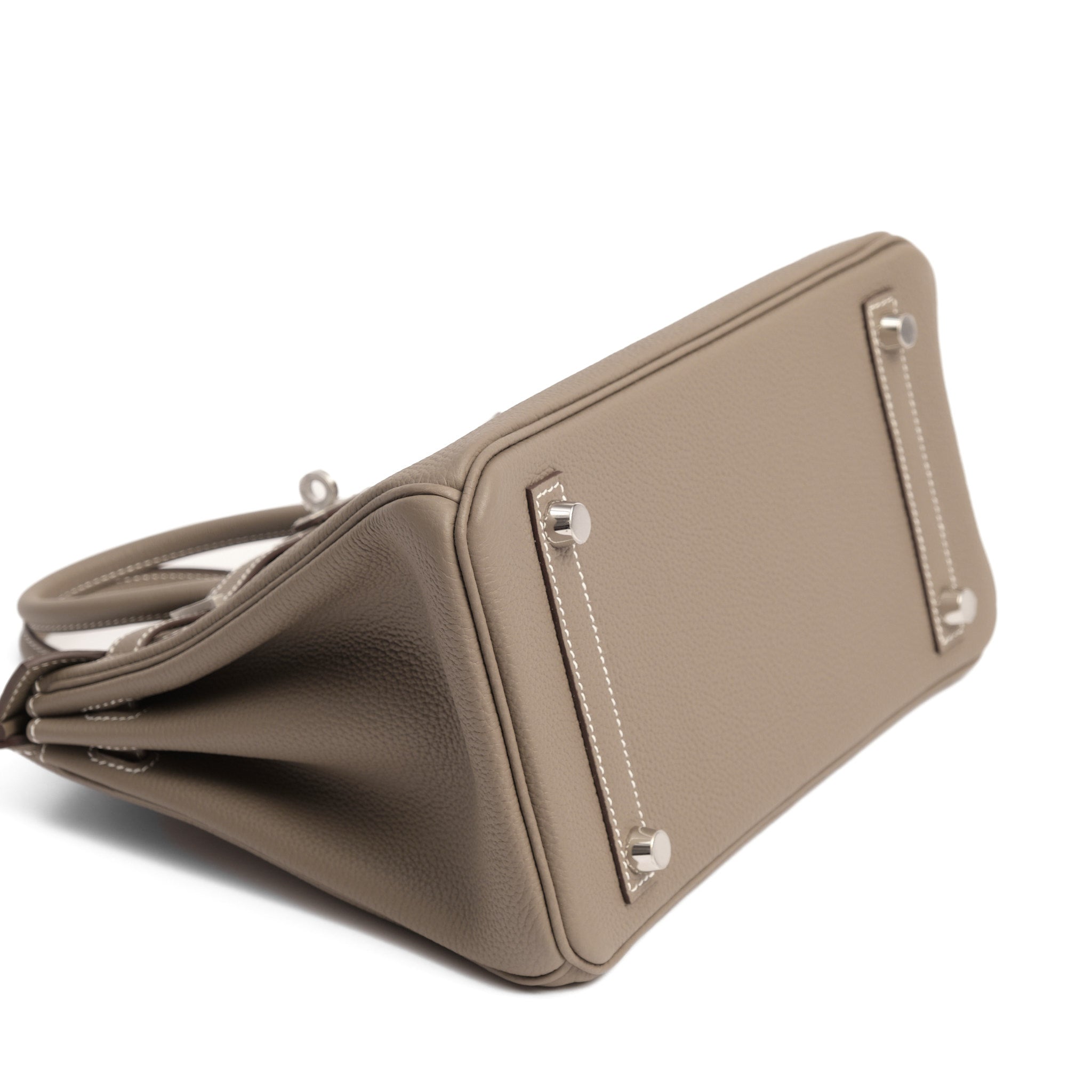 HERMES Birkin 25 Etoupe Togo Leather Brushed Palladium Hardware