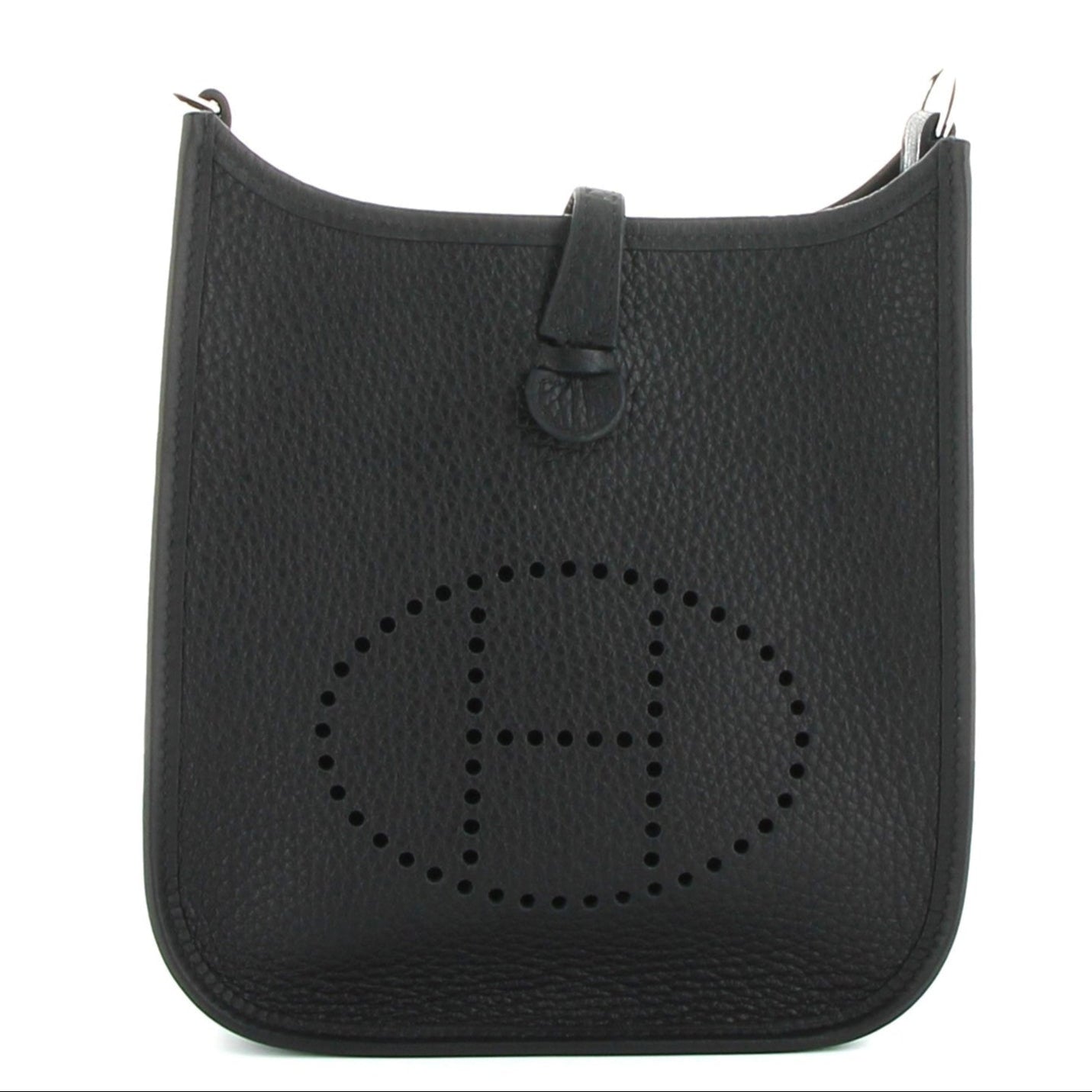 HERMÈS Mini Evelyne Noir Taurillon Clemence Palladium hardware