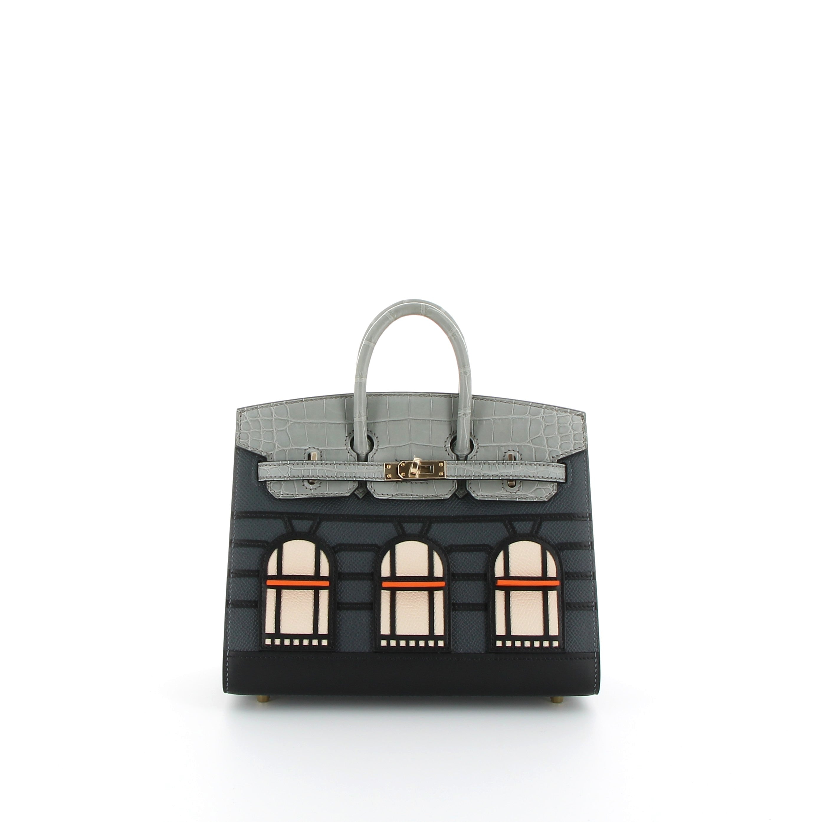 Hermès Birkin 20cm Faubourg Rainy Days in Epsom & Crocodile with Palladium Hardware