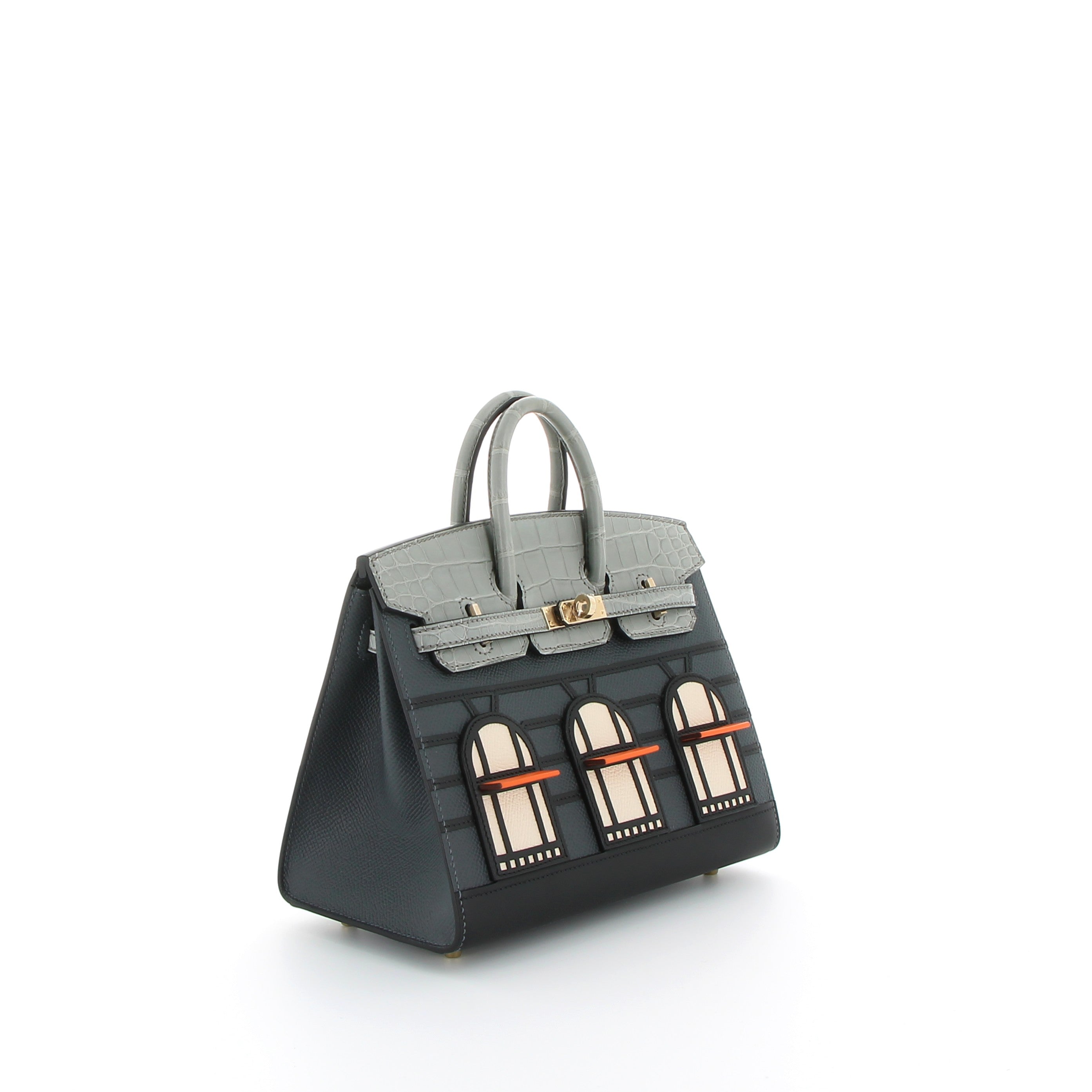 Hermès Birkin 20cm Faubourg Rainy Days in Epsom & Crocodile with Palladium Hardware