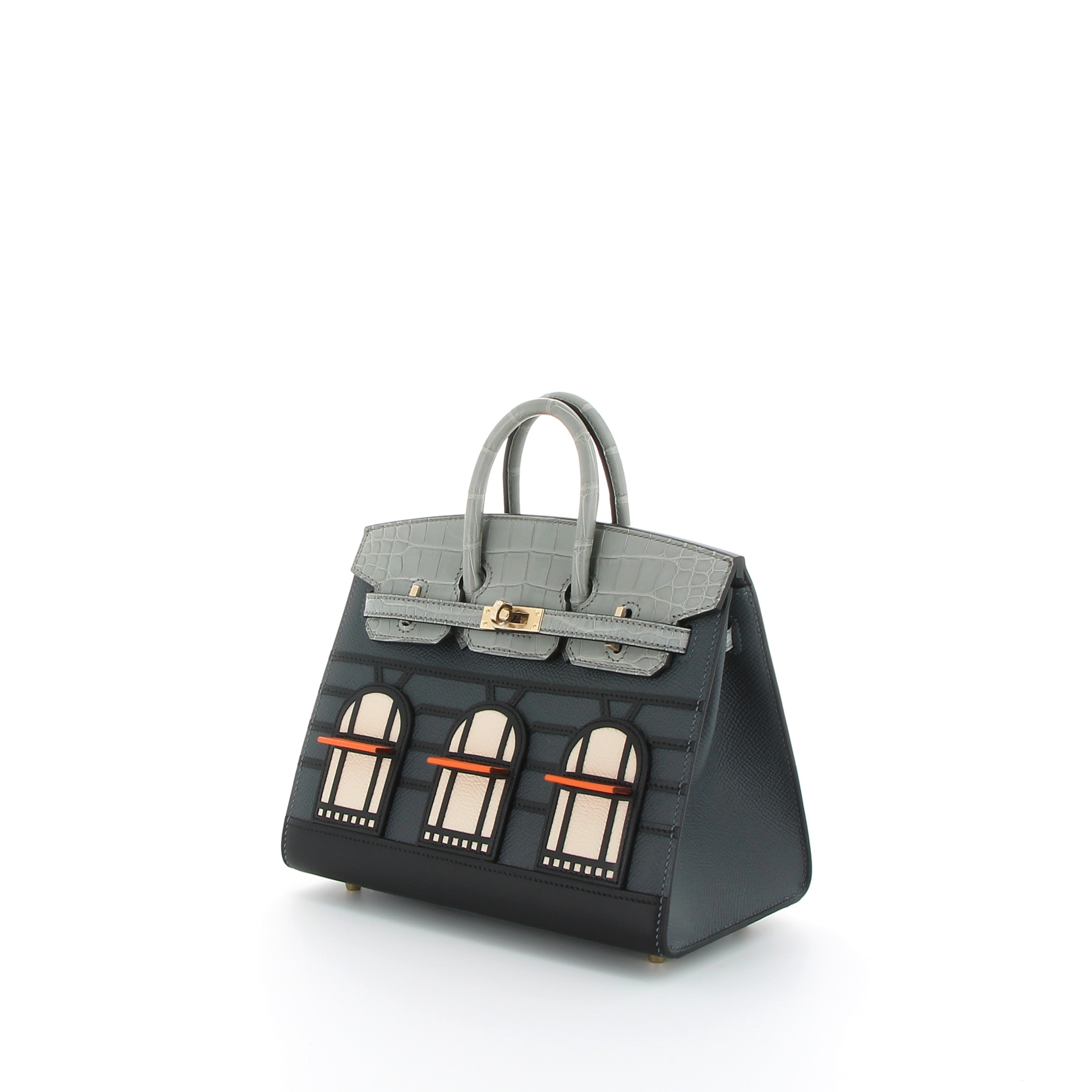 Hermès Birkin 20cm Faubourg Rainy Days in Epsom & Crocodile with Palladium Hardware