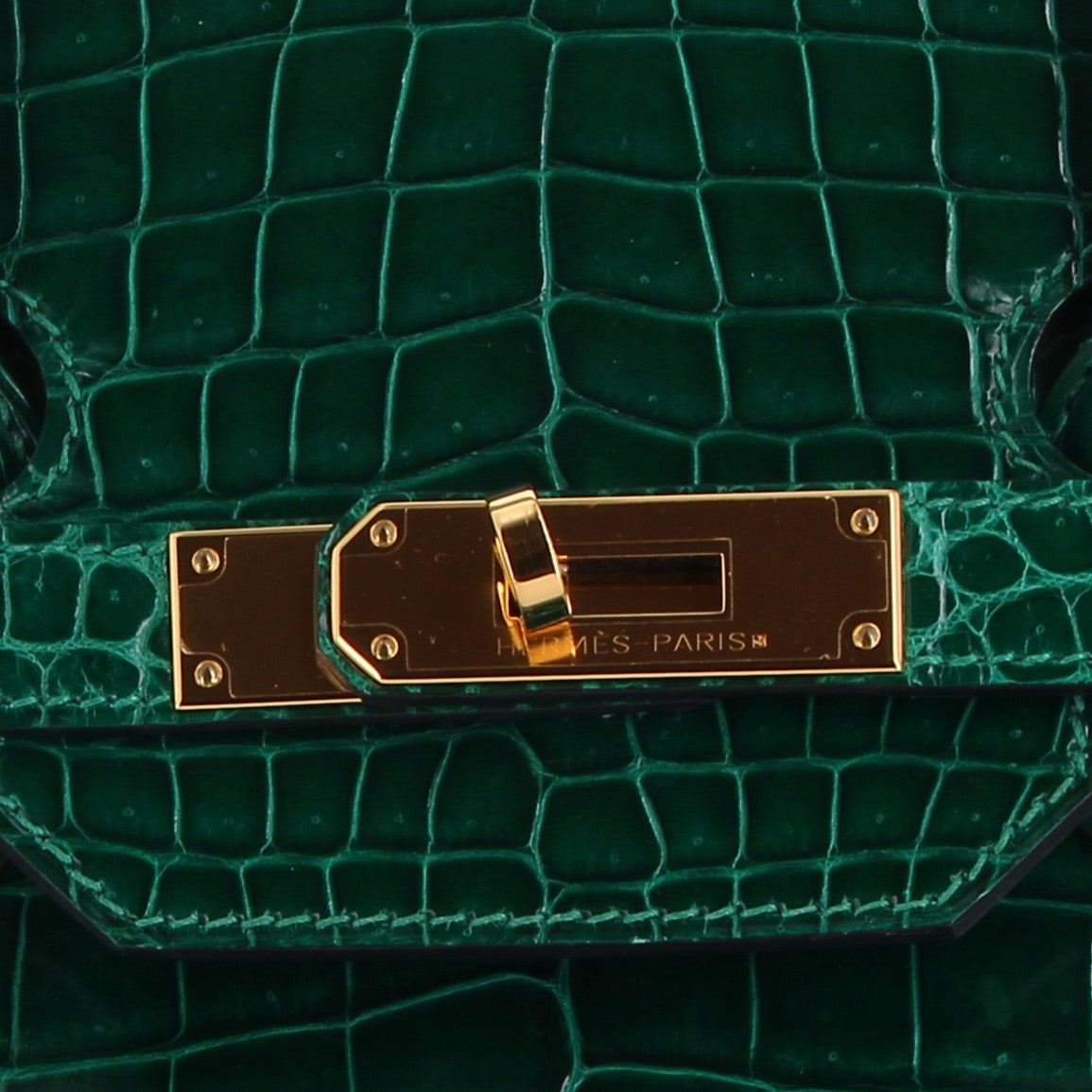 Hermès Birkin 35cm Vert Emeraude Crocodile Porosus with Gold Hardware