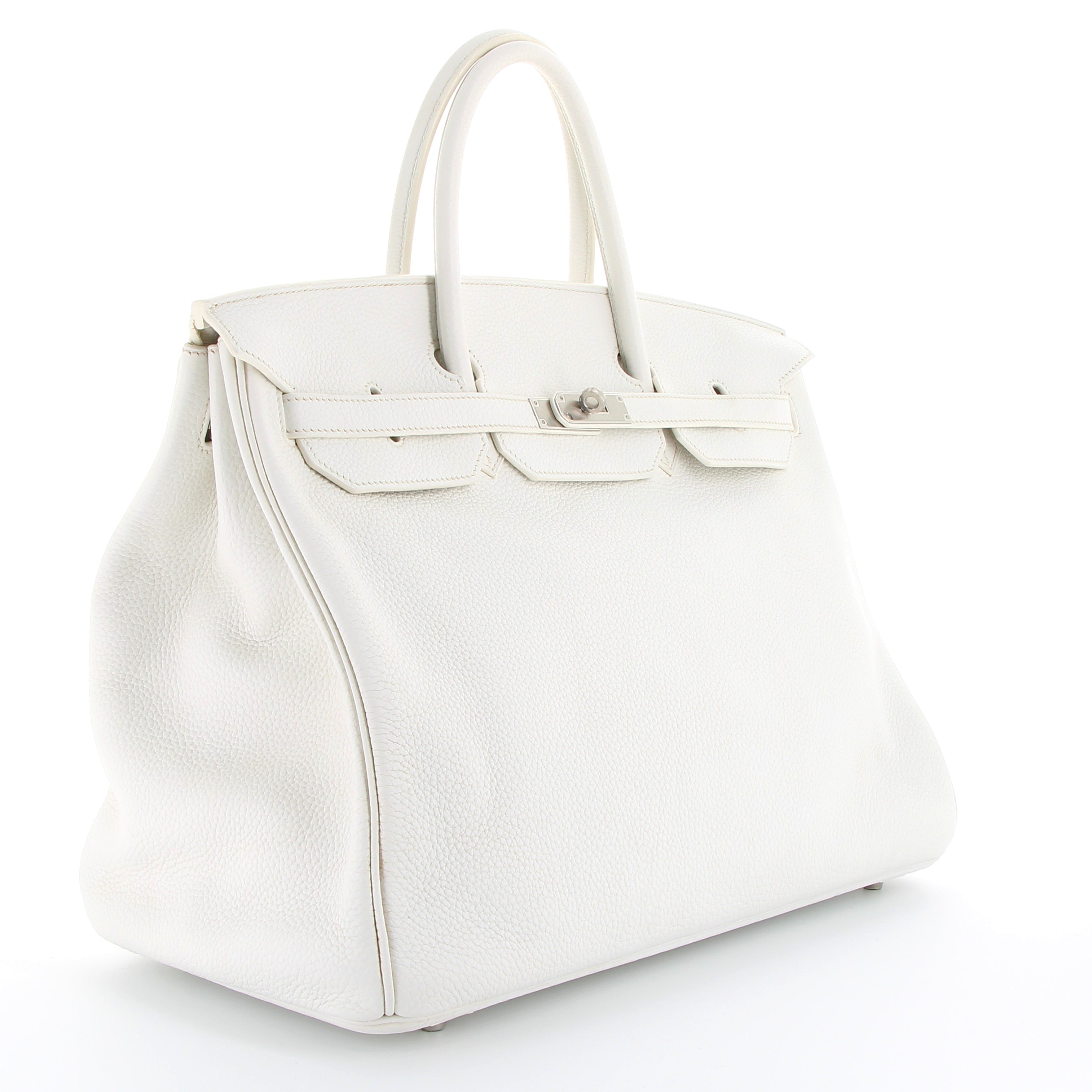 Hermès Birkin 40cm in Blanc Taurillon Clémence with Palladium Hardware