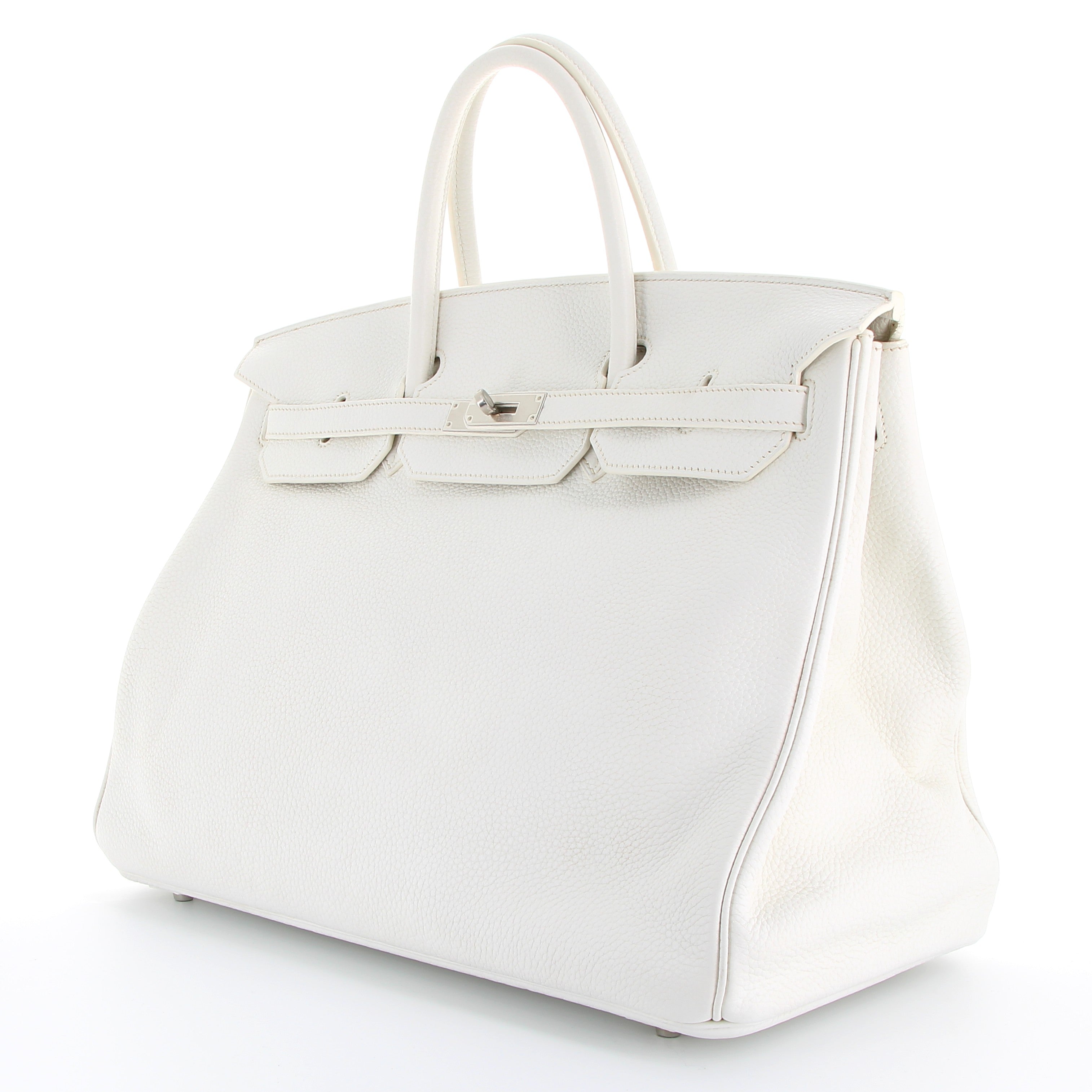 Hermès Birkin 40cm in Blanc Taurillon Clémence with Palladium Hardware