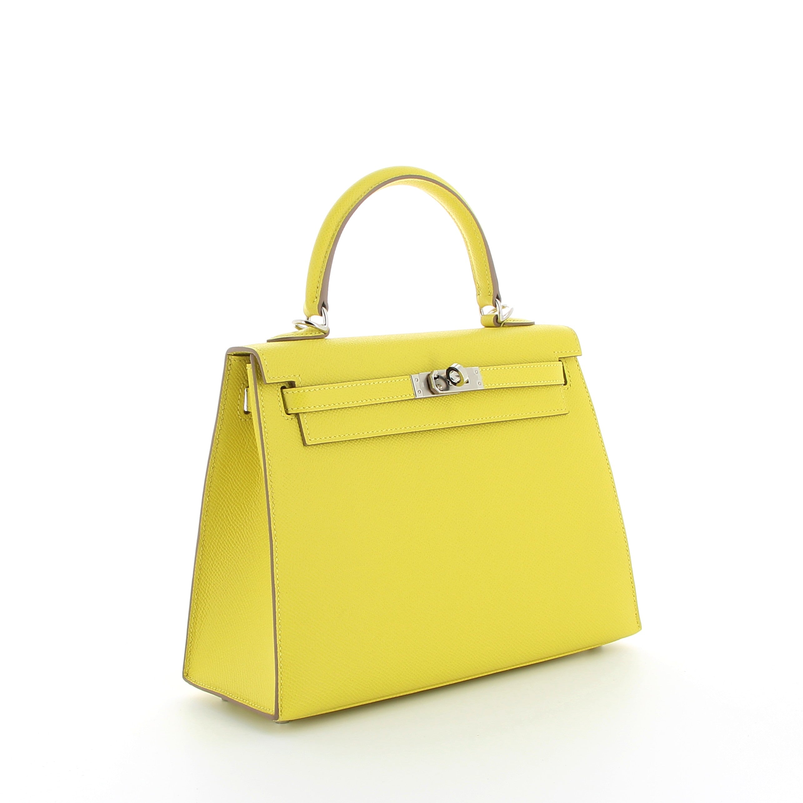 Hermès Kelly 25cm Jaune Lime Epsom with Palladium Hardware