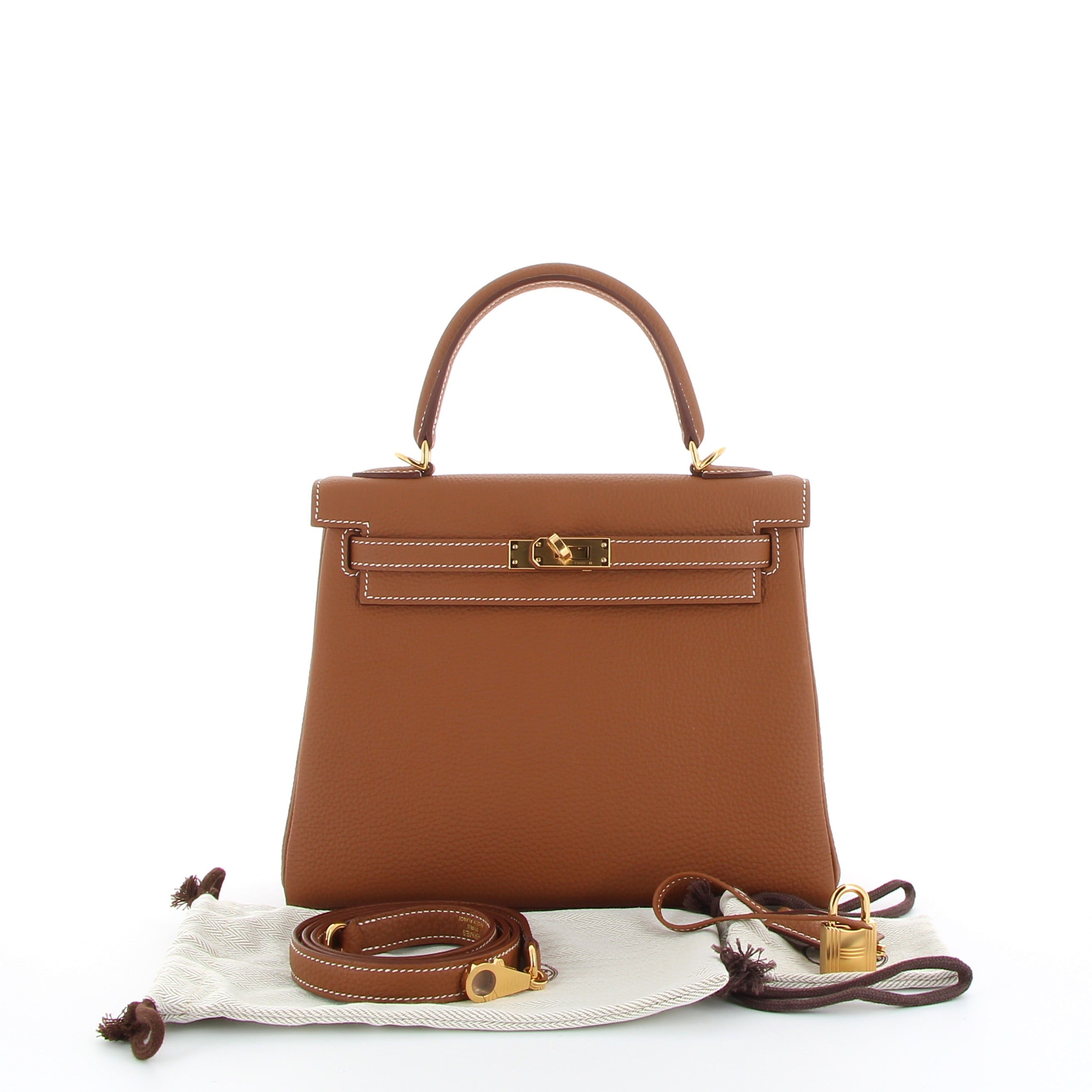 HERMÈS Kelly 25 Gold Togo Gold Hardware