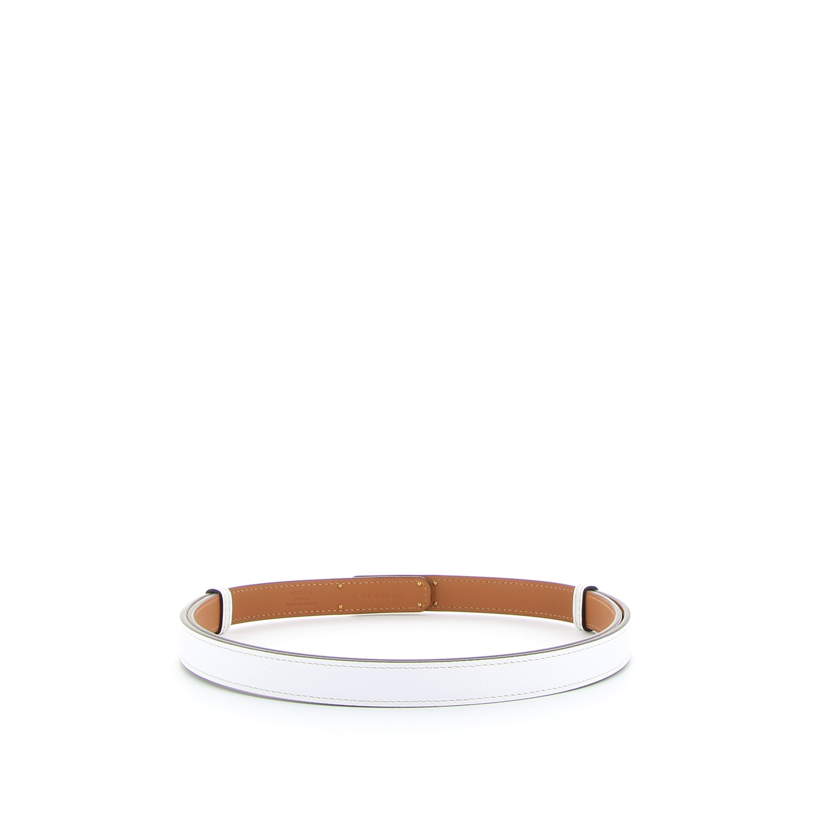 Hermès Kelly Belt 18 in White with Rose Gold Hardware