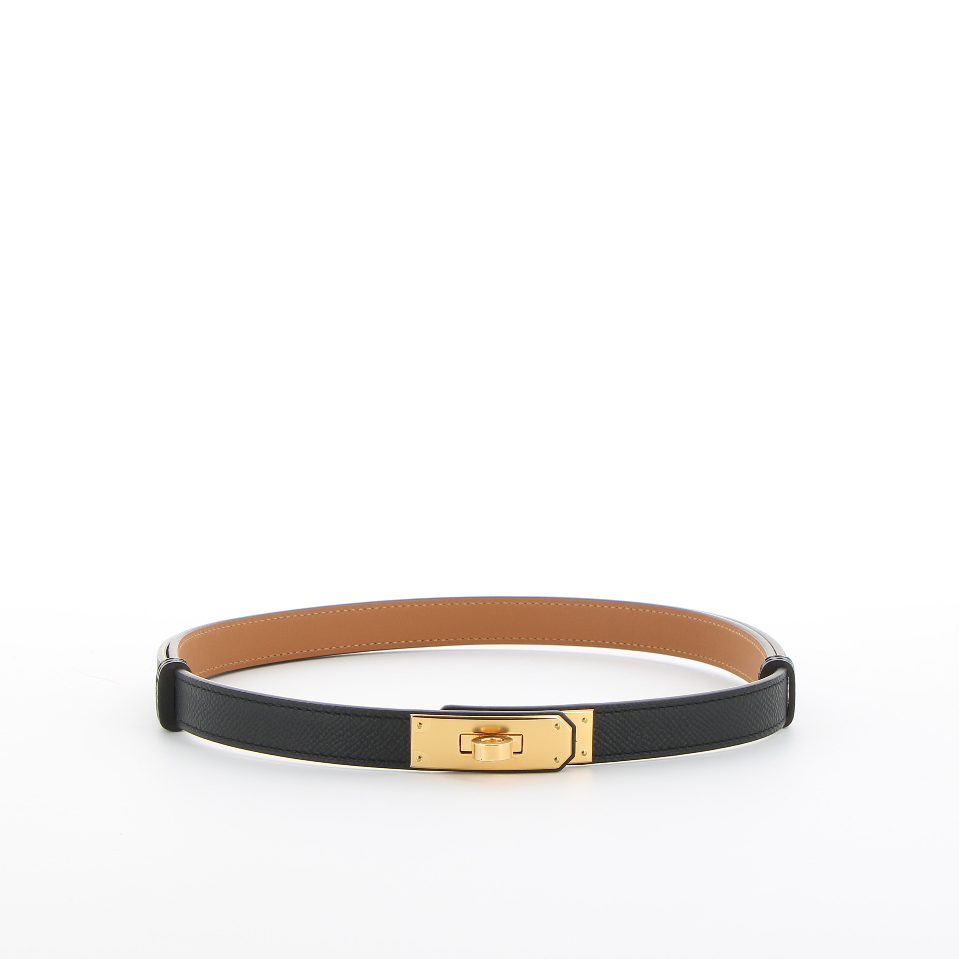 Hermès Kelly Belt 18 in Black Epsom & Gold Hardware