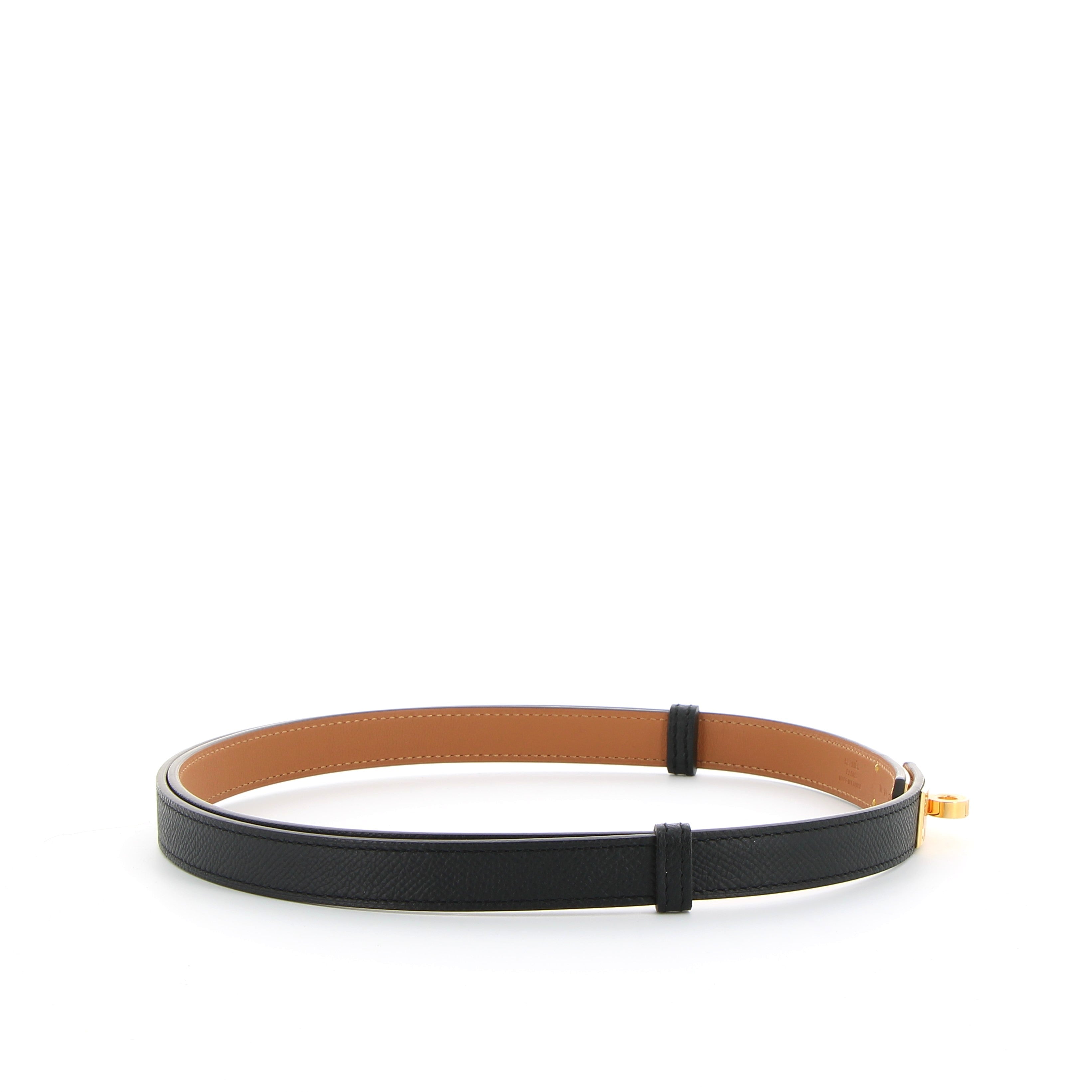 Hermès Kelly Belt 18 in Black Epsom & Gold Hardware