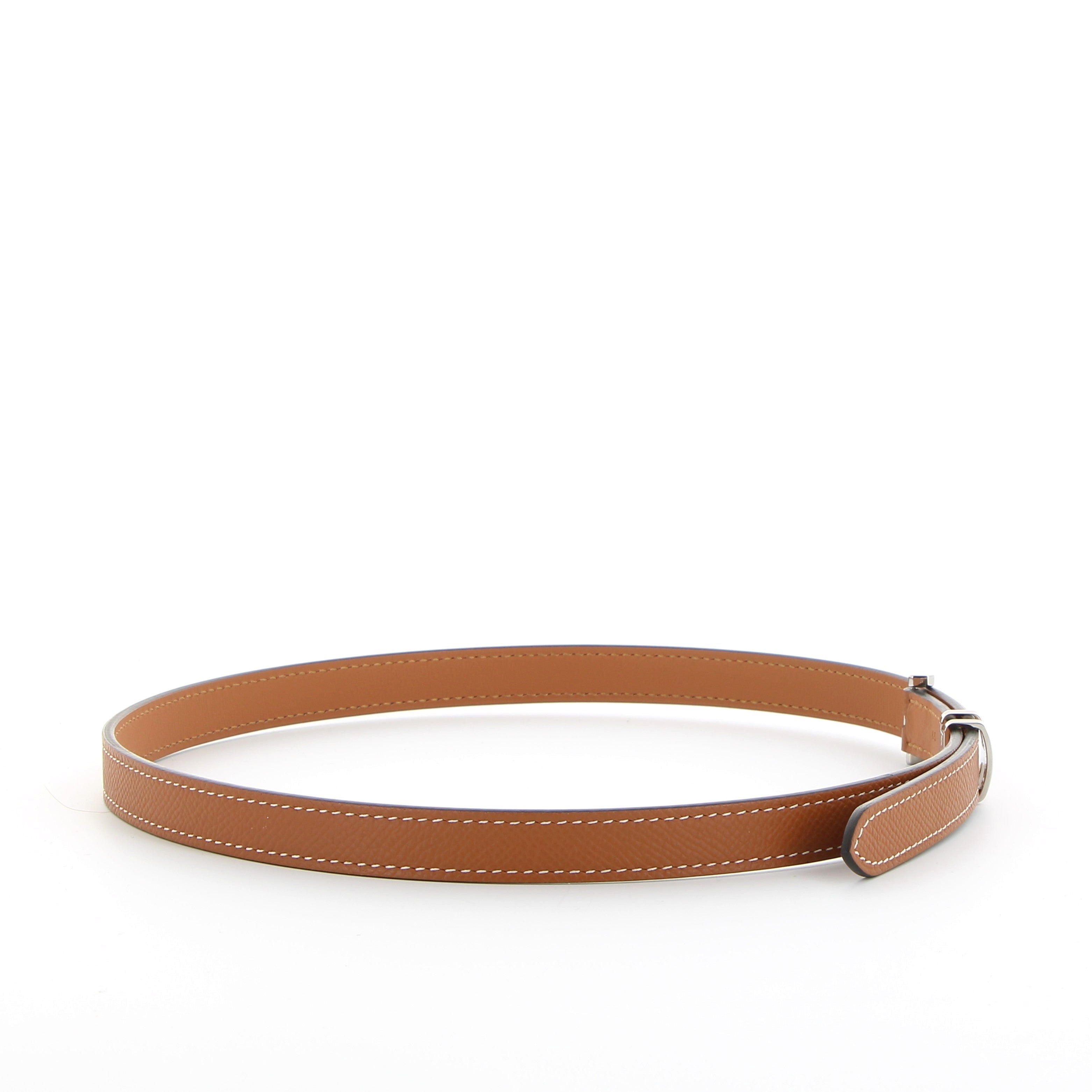 HERMÈS Pop H 15 belt in Gold Epsom leather with palladium hardware