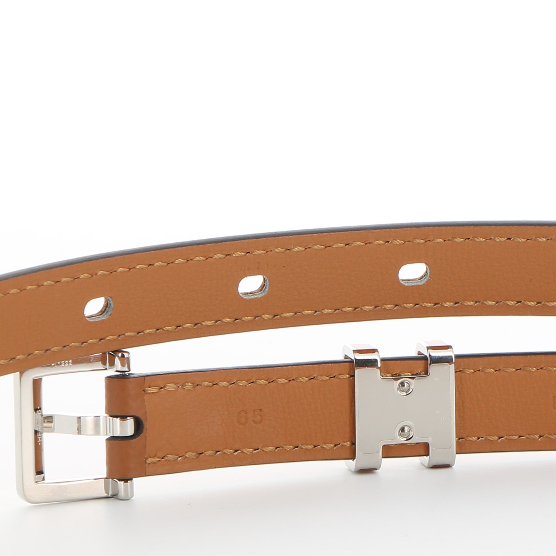 HERMÈS Pop H 15 belt in Gold Epsom leather with palladium hardware