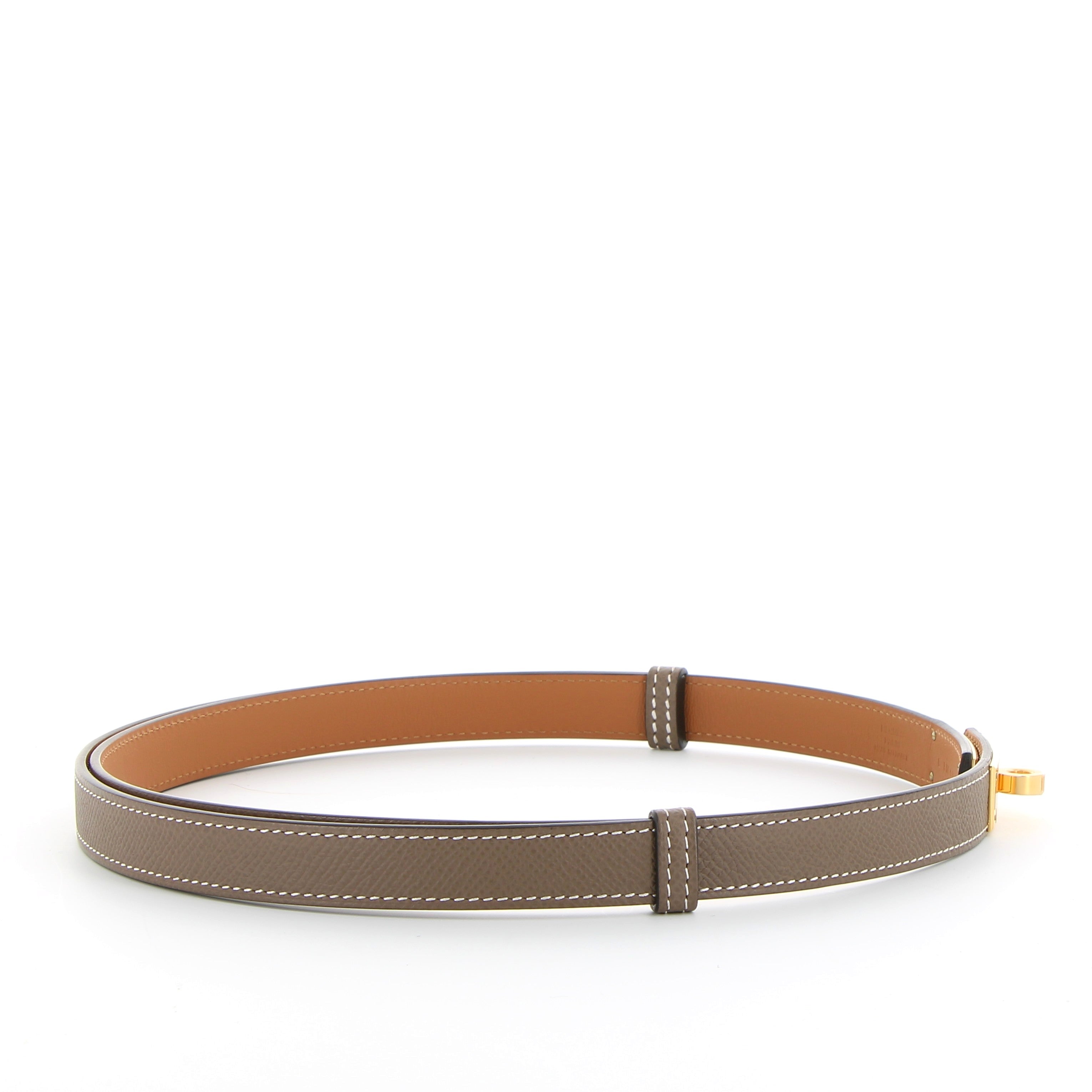 Hermès Kelly Belt Etoupe Epsom with Gold Hardware