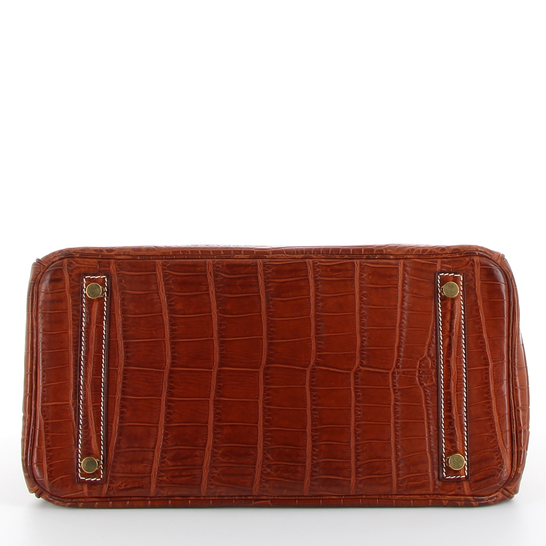 HERMES Birkin 30 Barenia Fauve Crocodile Matte Yellow Gold Hardware