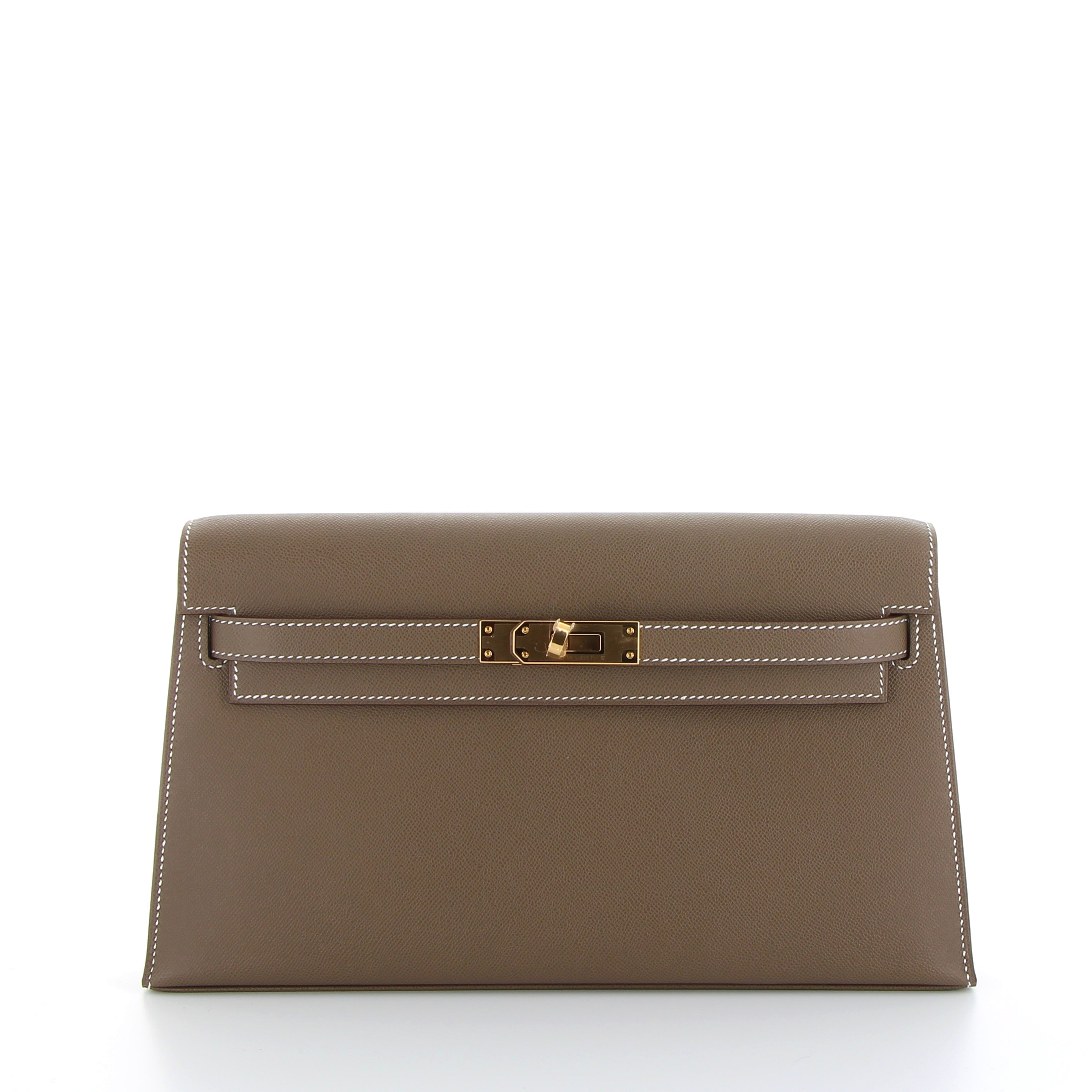 Hermès Kelly Elan Étoupe Veau Madame & Gold Hardware