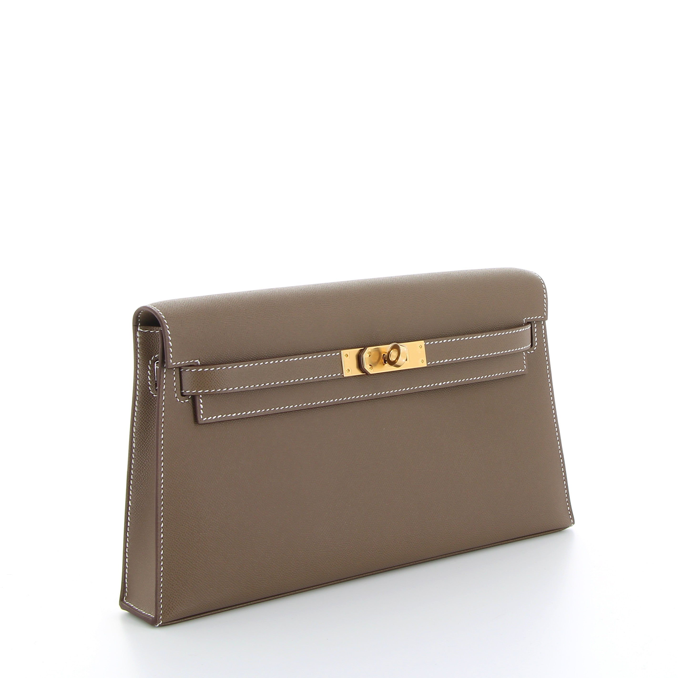 Hermès Kelly Elan Étoupe Veau Madame & Gold Hardware