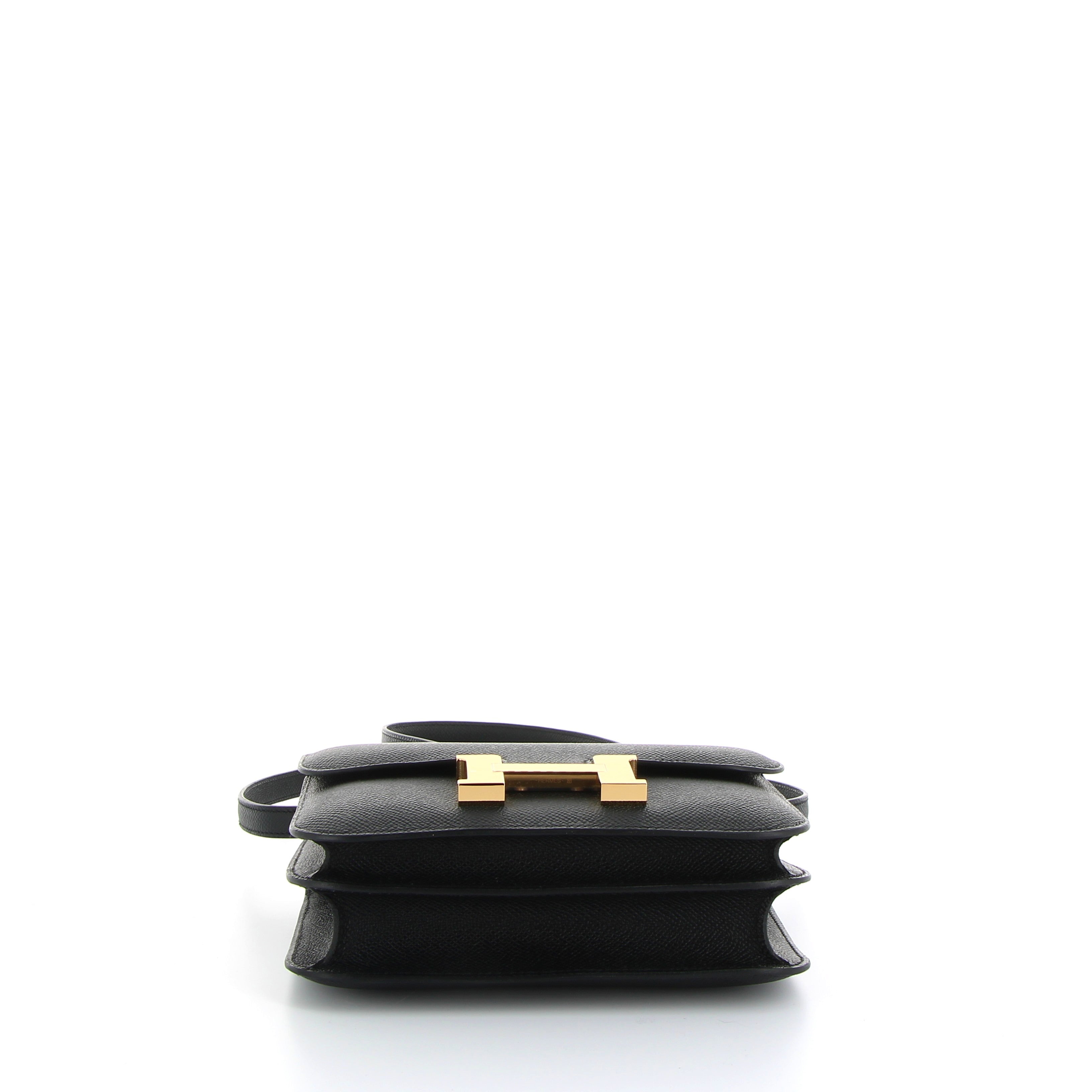 Hermès Constance 18cm in Black Epsom Leather with Gold Hardware