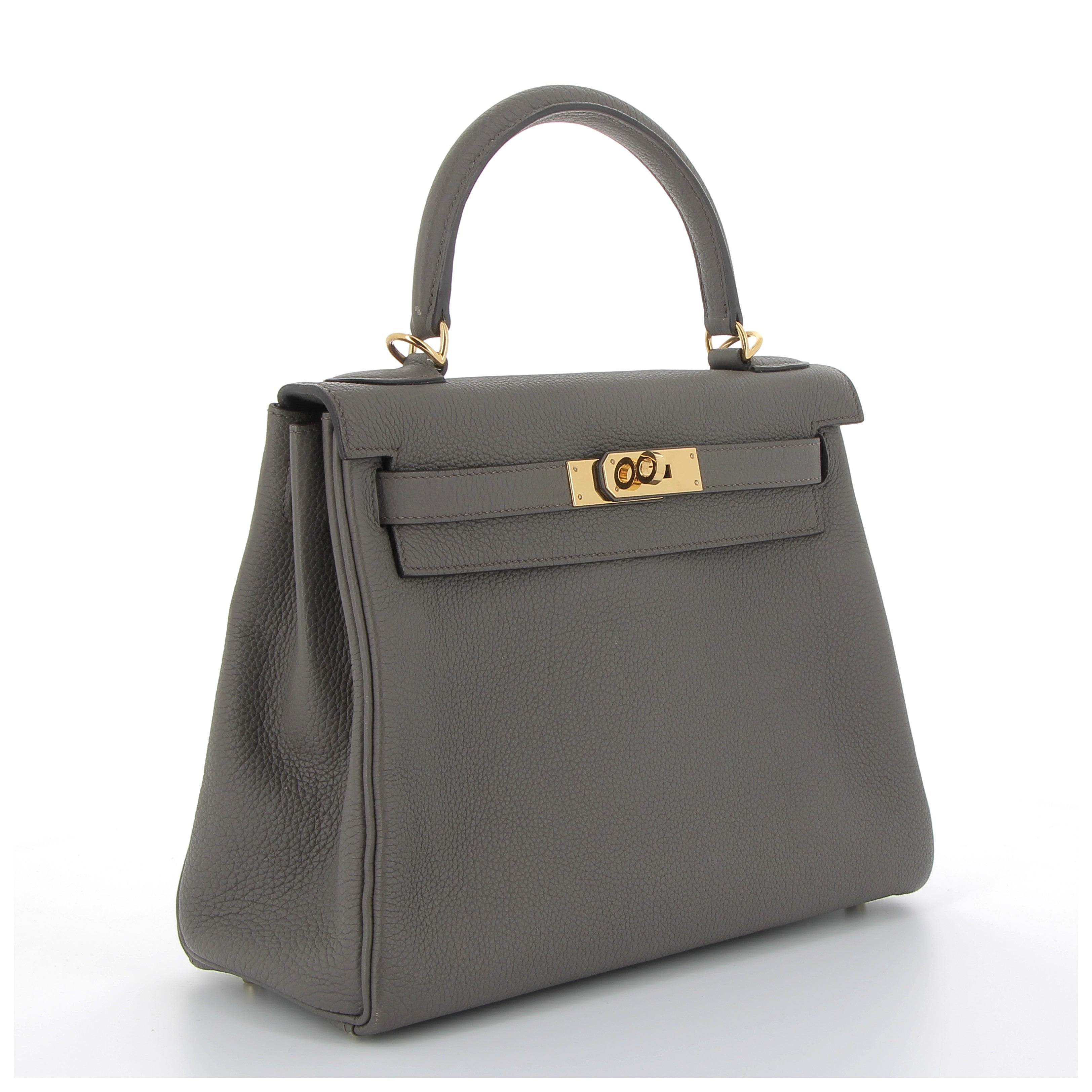 Hermès Kelly 28cm in Gris Etain Togo Gold Hardware