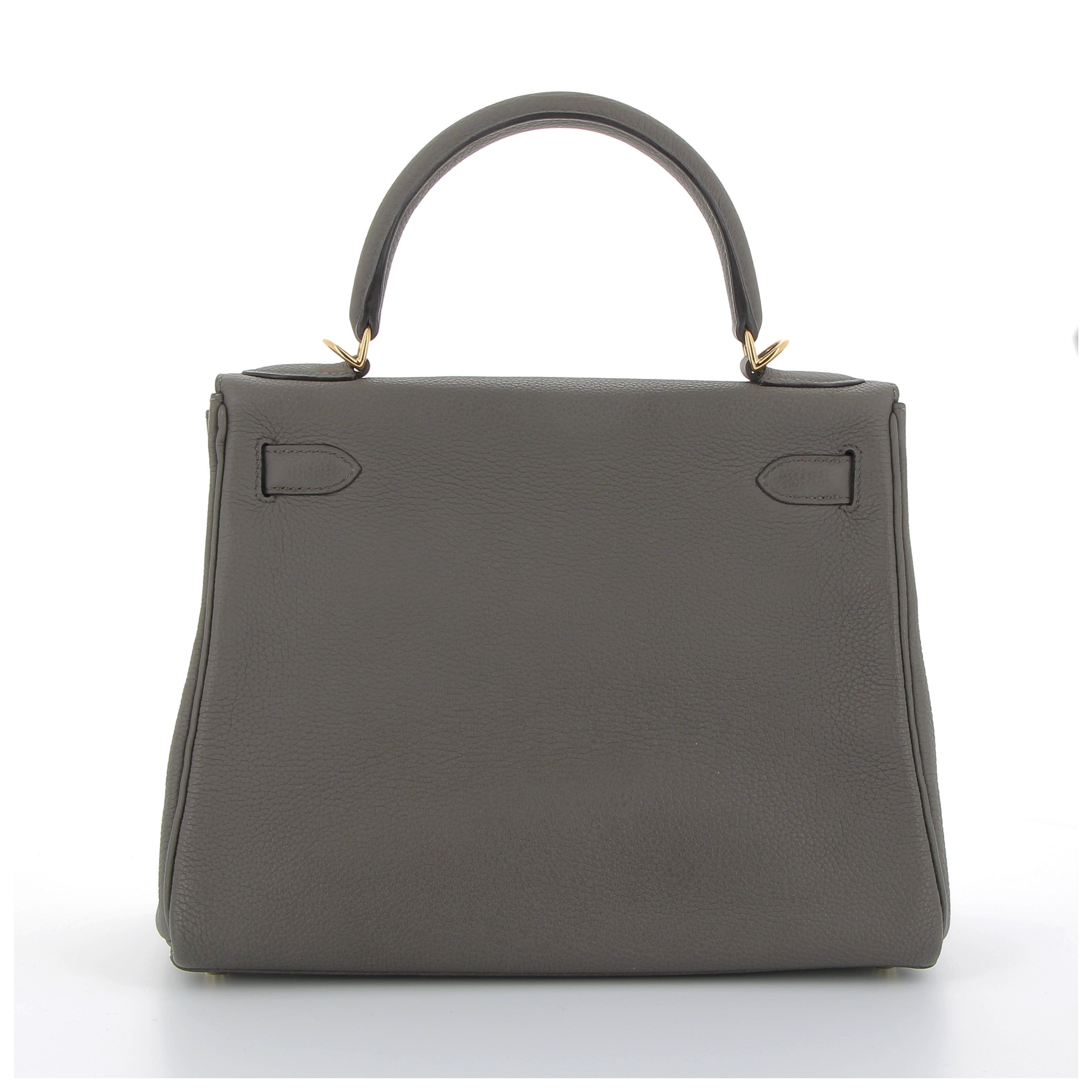 Hermès Kelly 28cm in Gris Etain Togo Gold Hardware