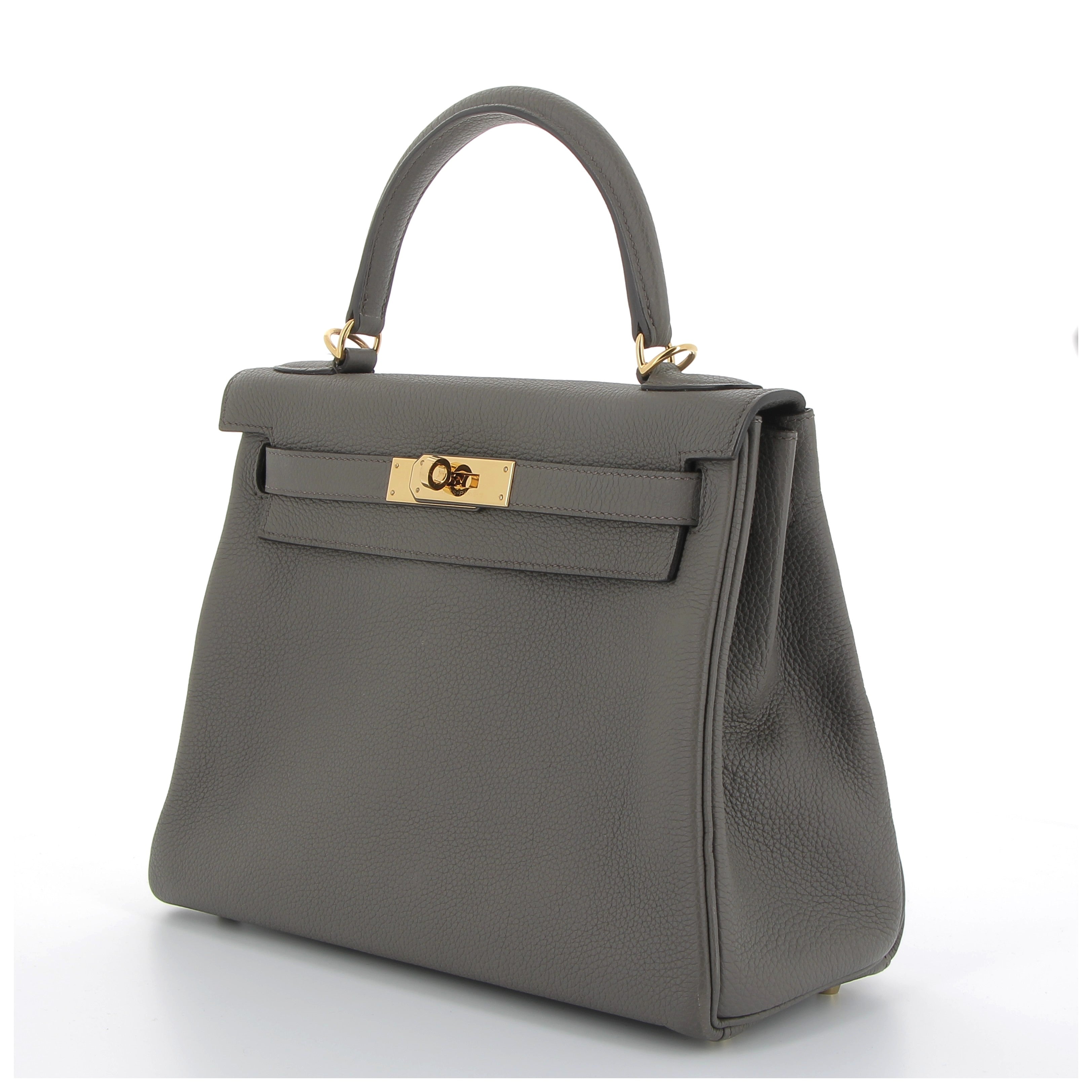 Hermès Kelly 28cm in Gris Etain Togo Gold Hardware